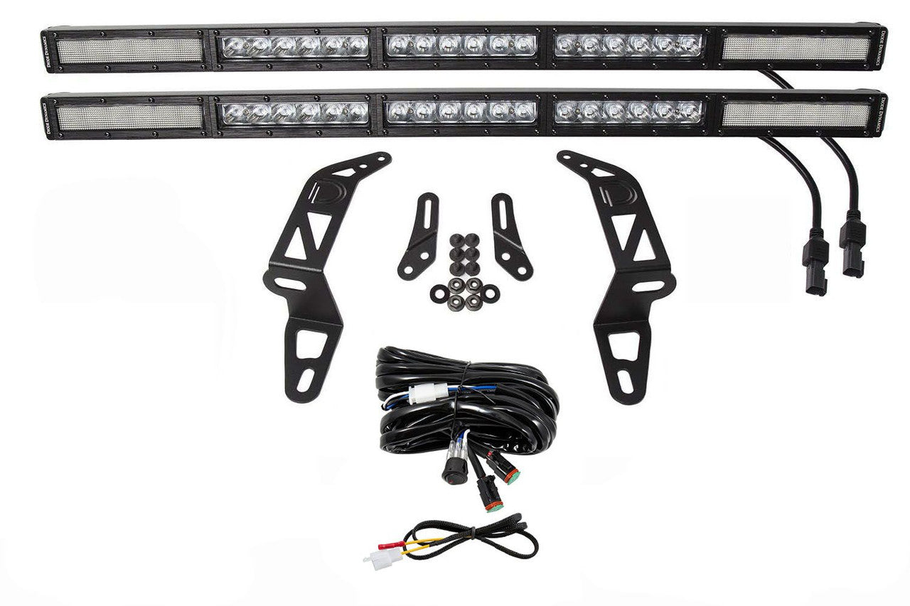 Diode Dynamics 2020-2026 Jeep Gladiator 2018-2026 Wrangler JL Dual 30" Bumper Light Bar Kit White Combo DD6085