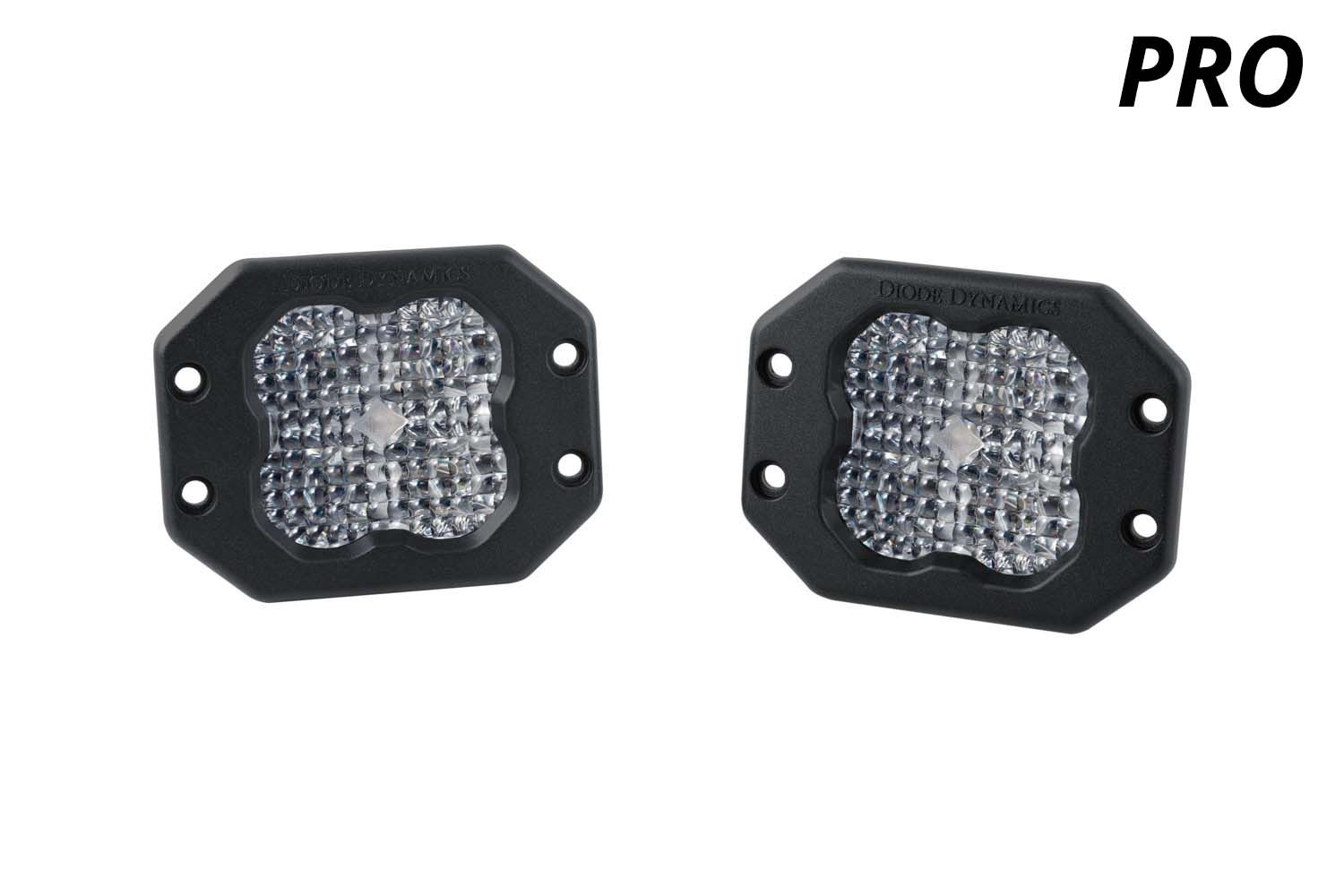 Diode Dynamics SS3 White Pro ABL SAE Fog Flush Mount LED Pod Pair DD6930P