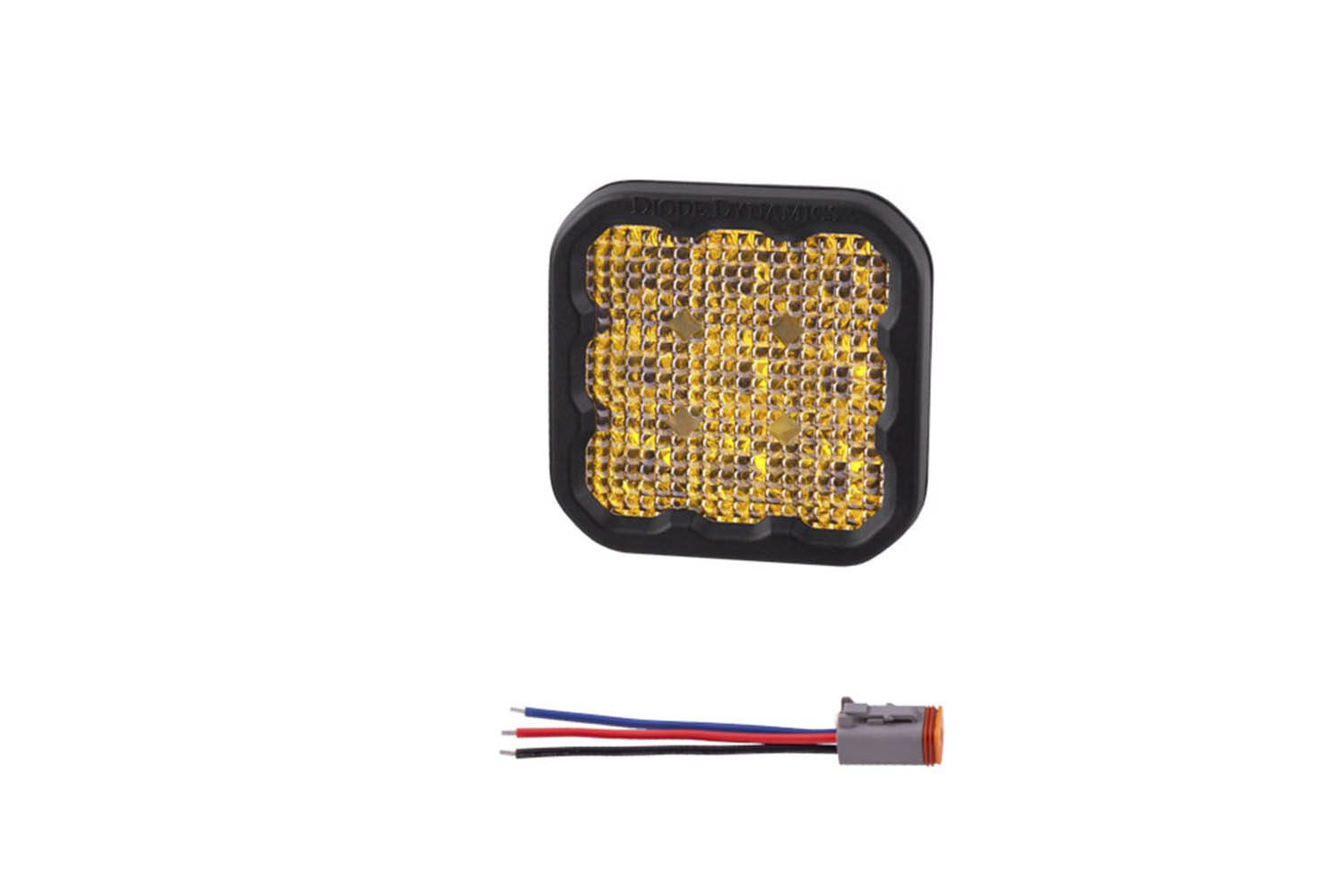 Diode Dynamics SS5 LED Pod Pro Yellow Flood Single No Brackets DD6779SNB