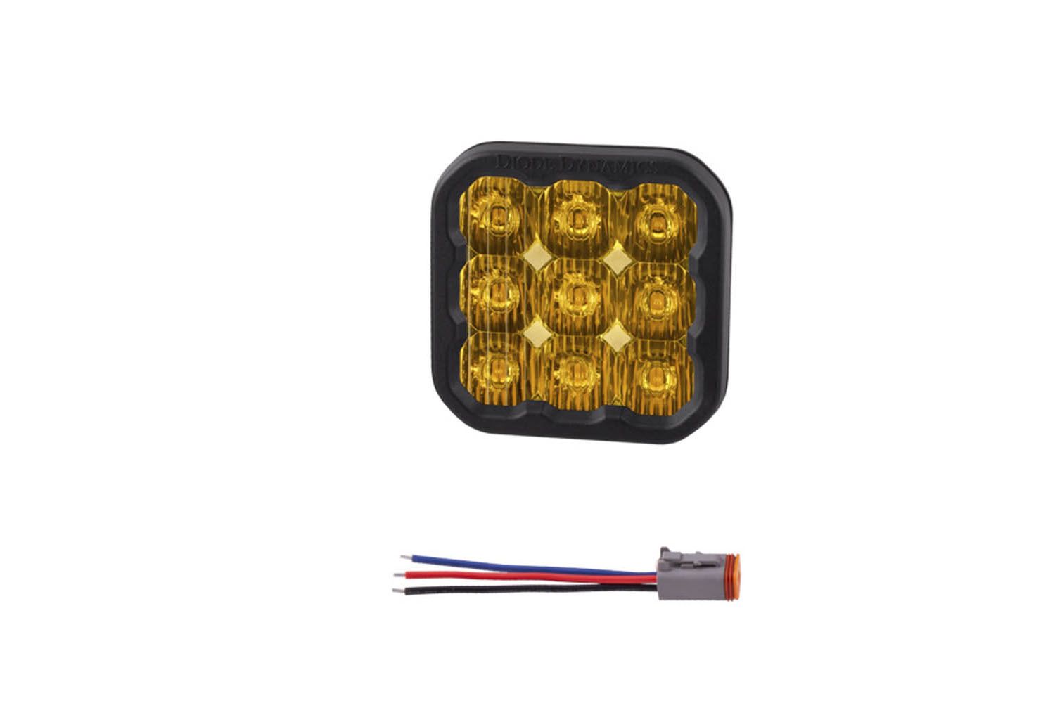 Diode Dynamics SS5 LED Pod Sport Yellow Driving Single No Brackets DD6781SNB