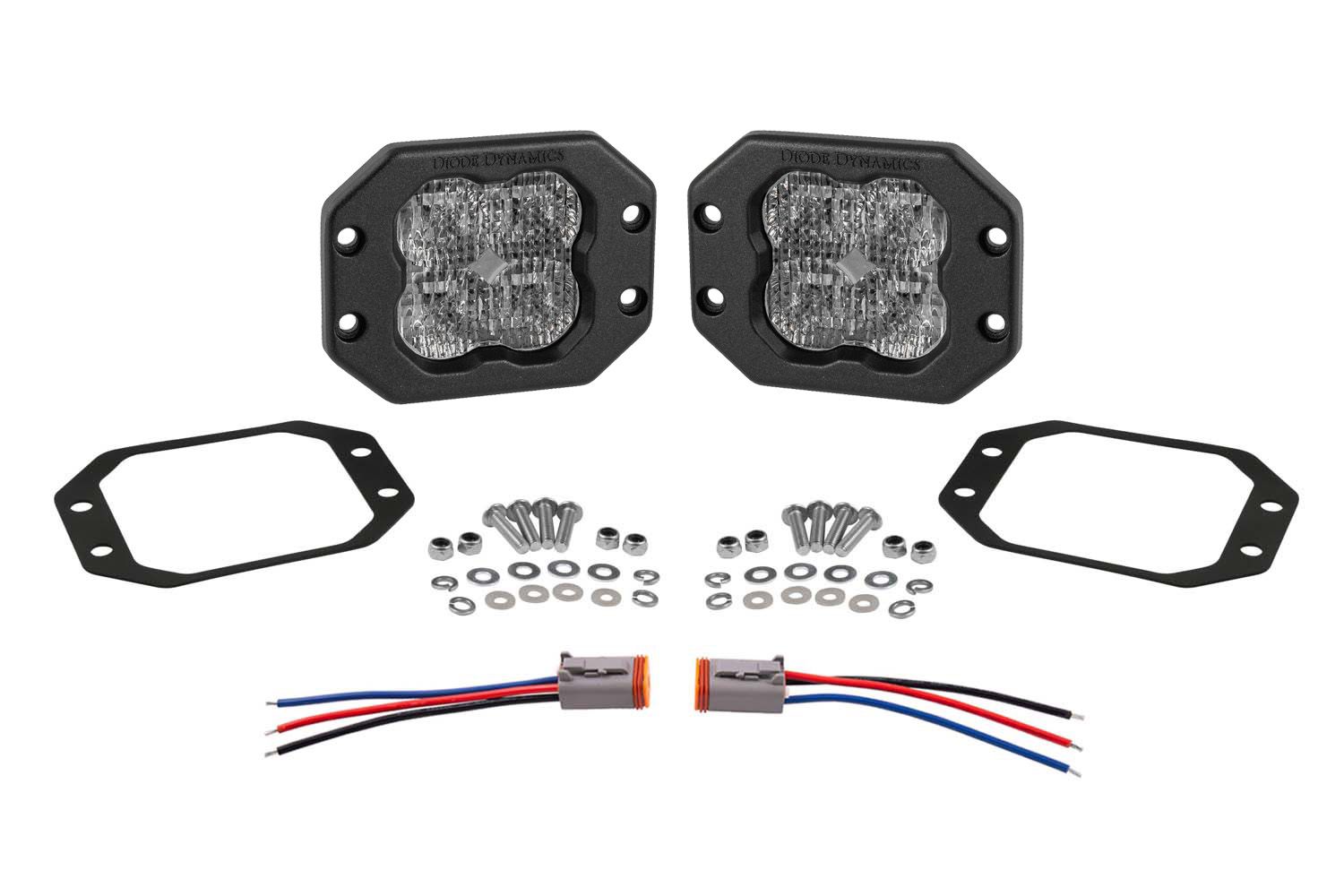 Diode Dynamics SS3 White Pro ABL Combo Flush Mount LED Pod Pair DD6936P