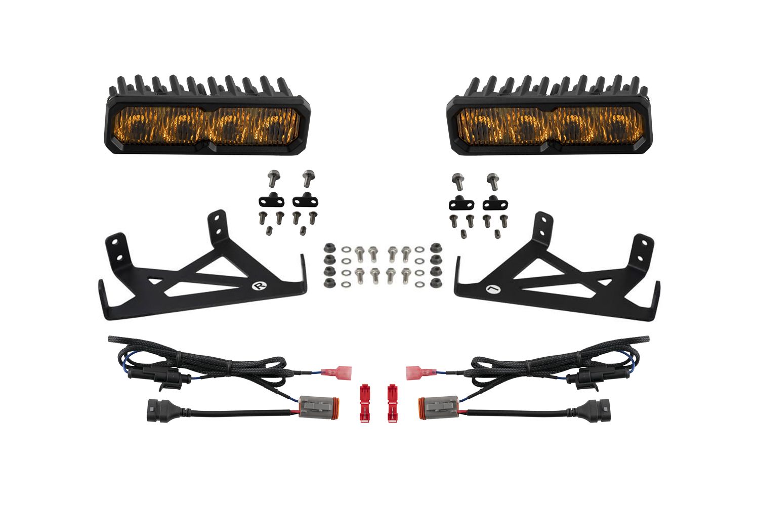Diode Dynamics 2020-2022 Ford F250 F350 F450 F550 Super Duty Sport Yellow SAE Fog/Wide SS6 LED Fog Light Kit With LED Fog Lights DD8847