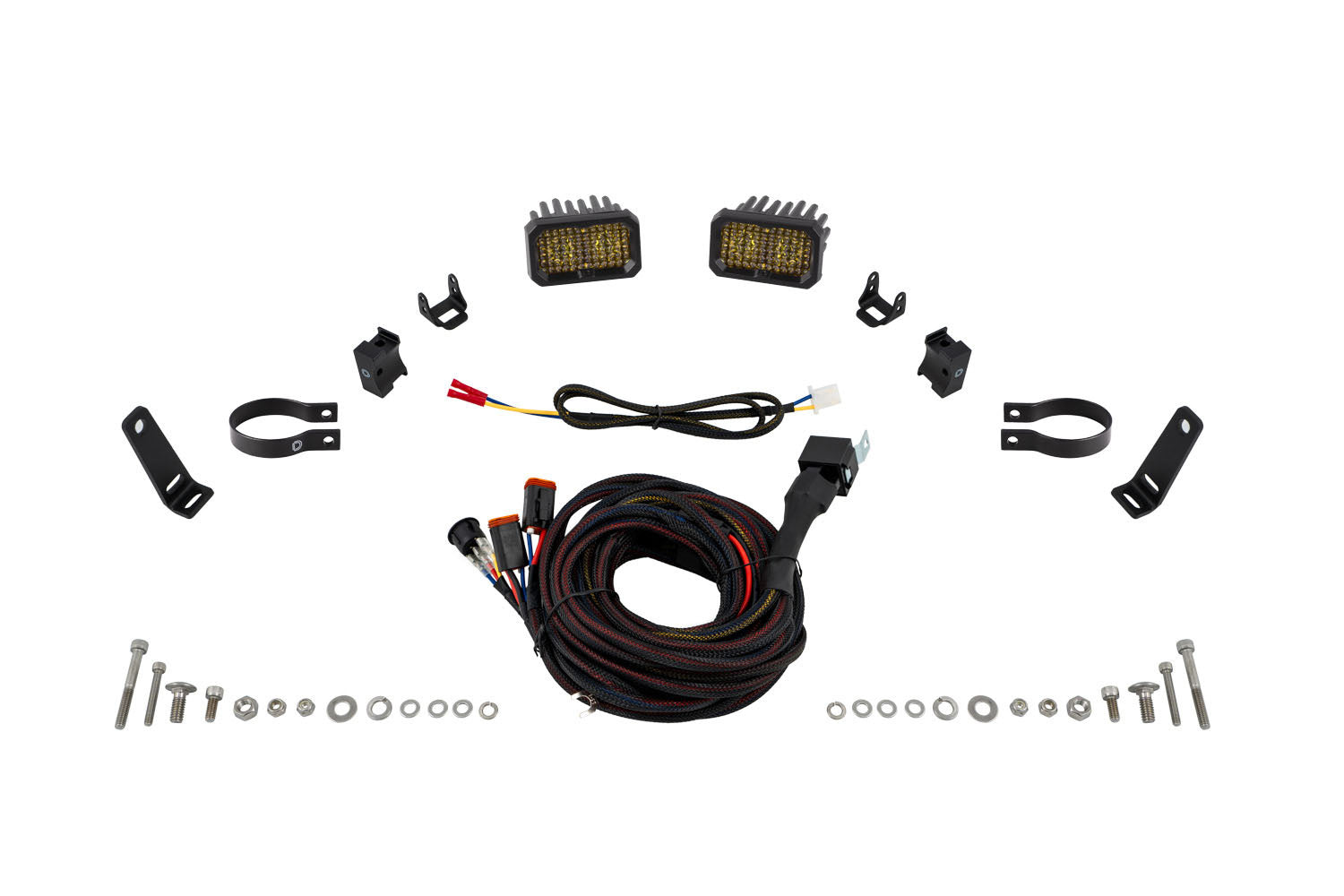 Diode Dynamics Stage Series 1.875 Inch Roll Bar SSC2 Sport Yellow pair Chase Light Kit DD7875