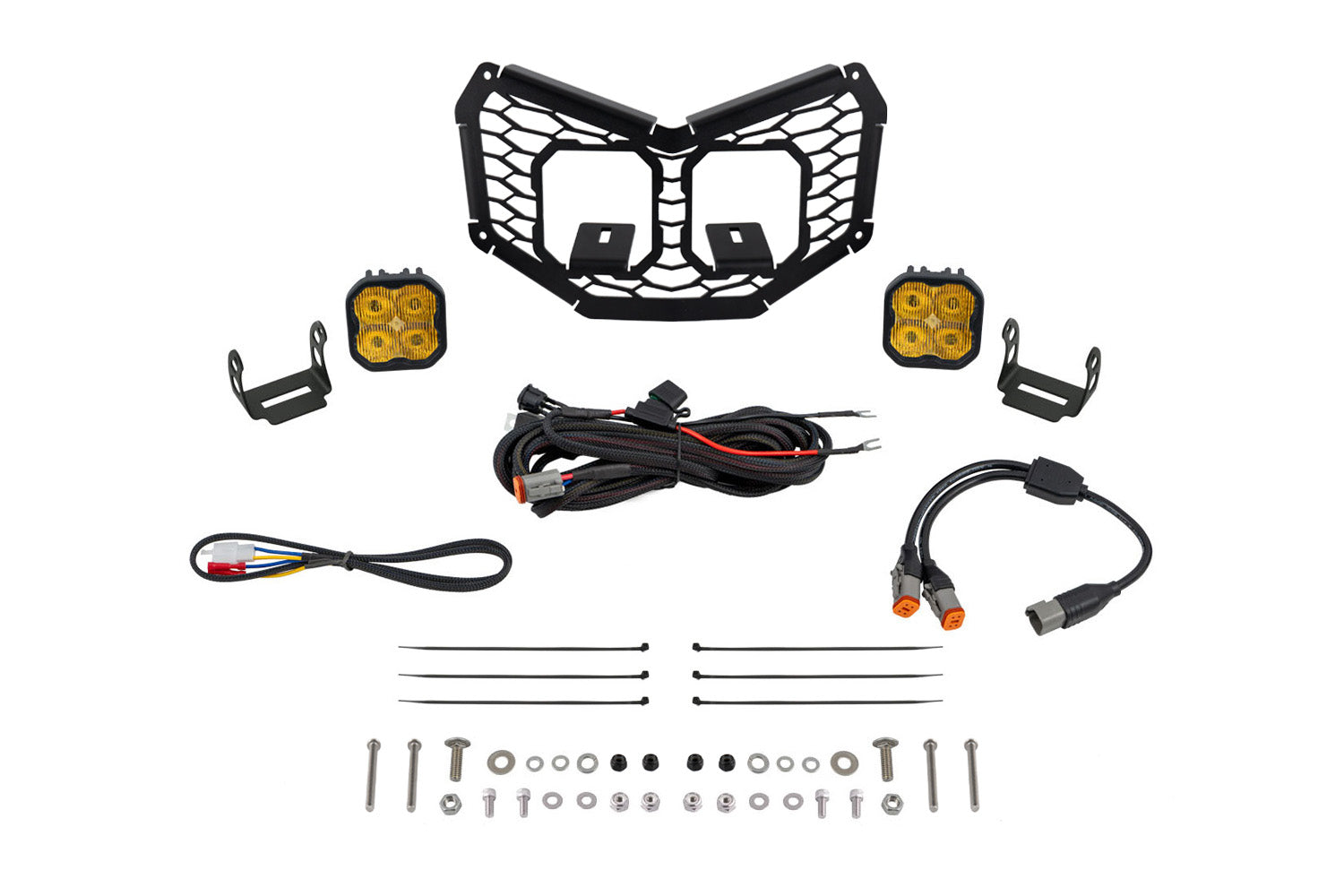 Diode Dynamics 2017-2024 Can-Am Maverick X3 Stage Series Pro Yellow Fog LED Grille Kit DD7885