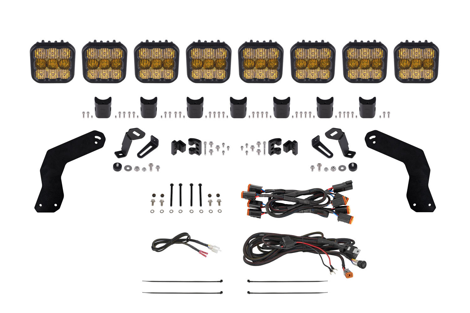 Diode Dynamics 2017-2024 Can-Am Maverick X3 SS5 Sport CrossLink Roof Yellow Combo Lightbar Kit DD7891