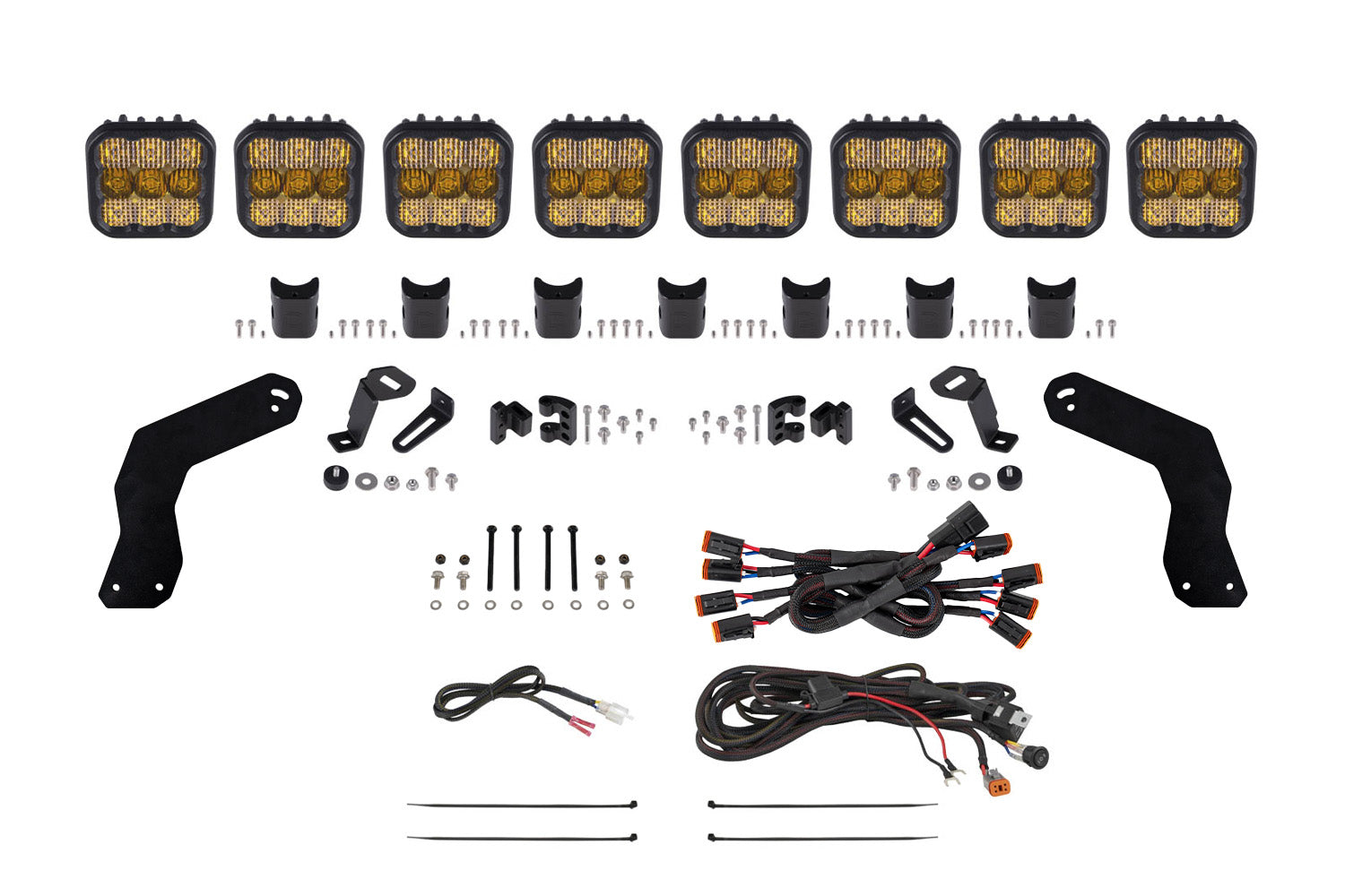 Diode Dynamics 2017-2024 Can-Am Maverick X3 SS5 Pro CrossLink Roof Yellow Combo Lightbar Kit DD7893