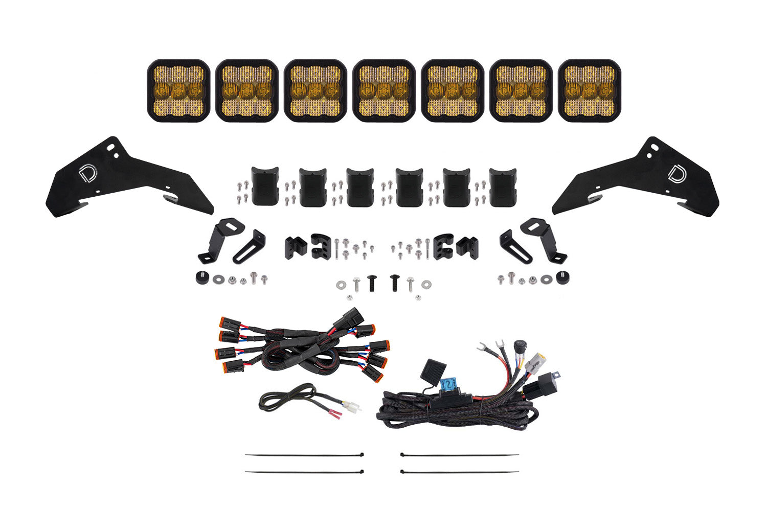 Diode Dynamics 2019-2024 Honda Talon SS5 Sport CrossLink Roof Yellow Combo Light Bar Kit DD7918