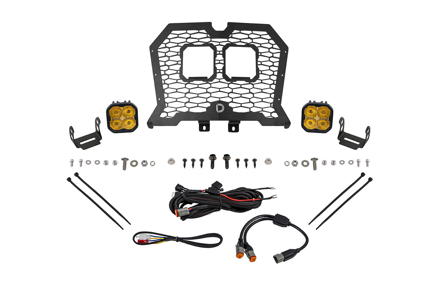 Diode Dynamics 2019-2024 Polaris RZR XP Stage Series Pro Yellow Fog LED Grille Kit DD8078