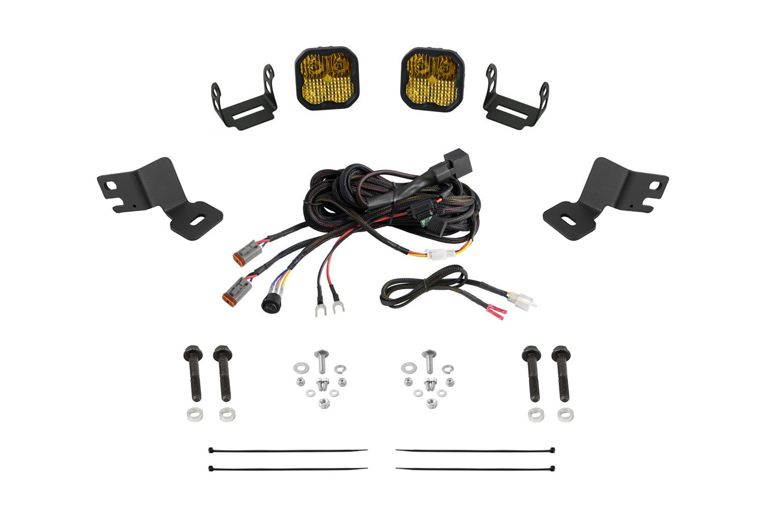 Diode Dynamics 2019-2024 Polaris RZR XP Stage Series SS3 Sport Yellow Combo Ditch Light Kit DD8081