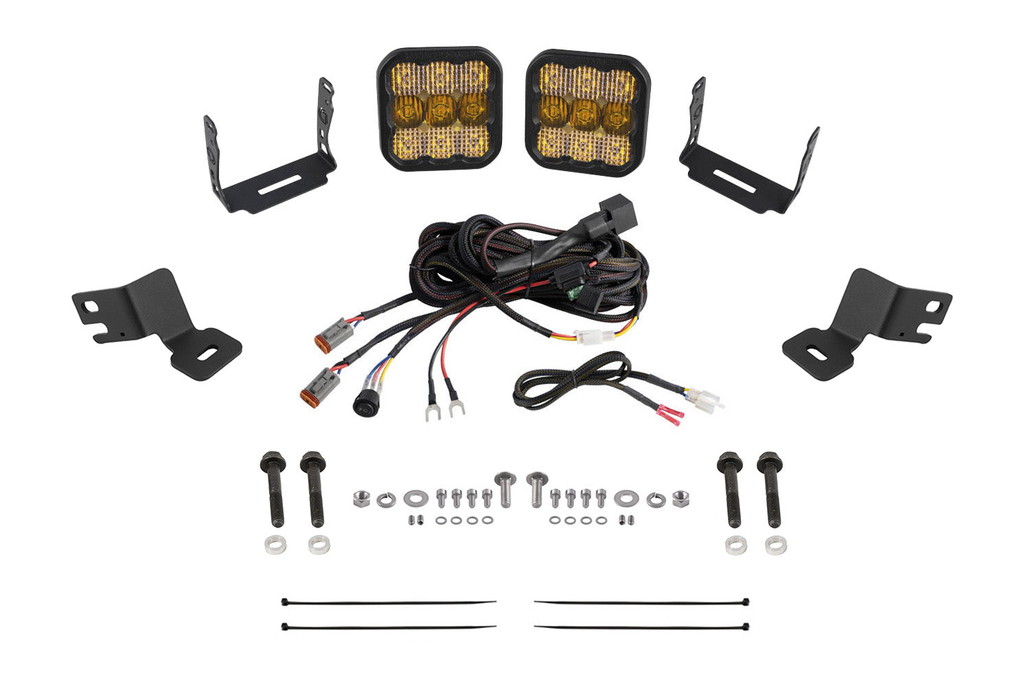 Diode Dynamics 2019-2024 Polaris RZR XP Stage Series SS5 Sport Yellow Combo Ditch Light Kit DD8085