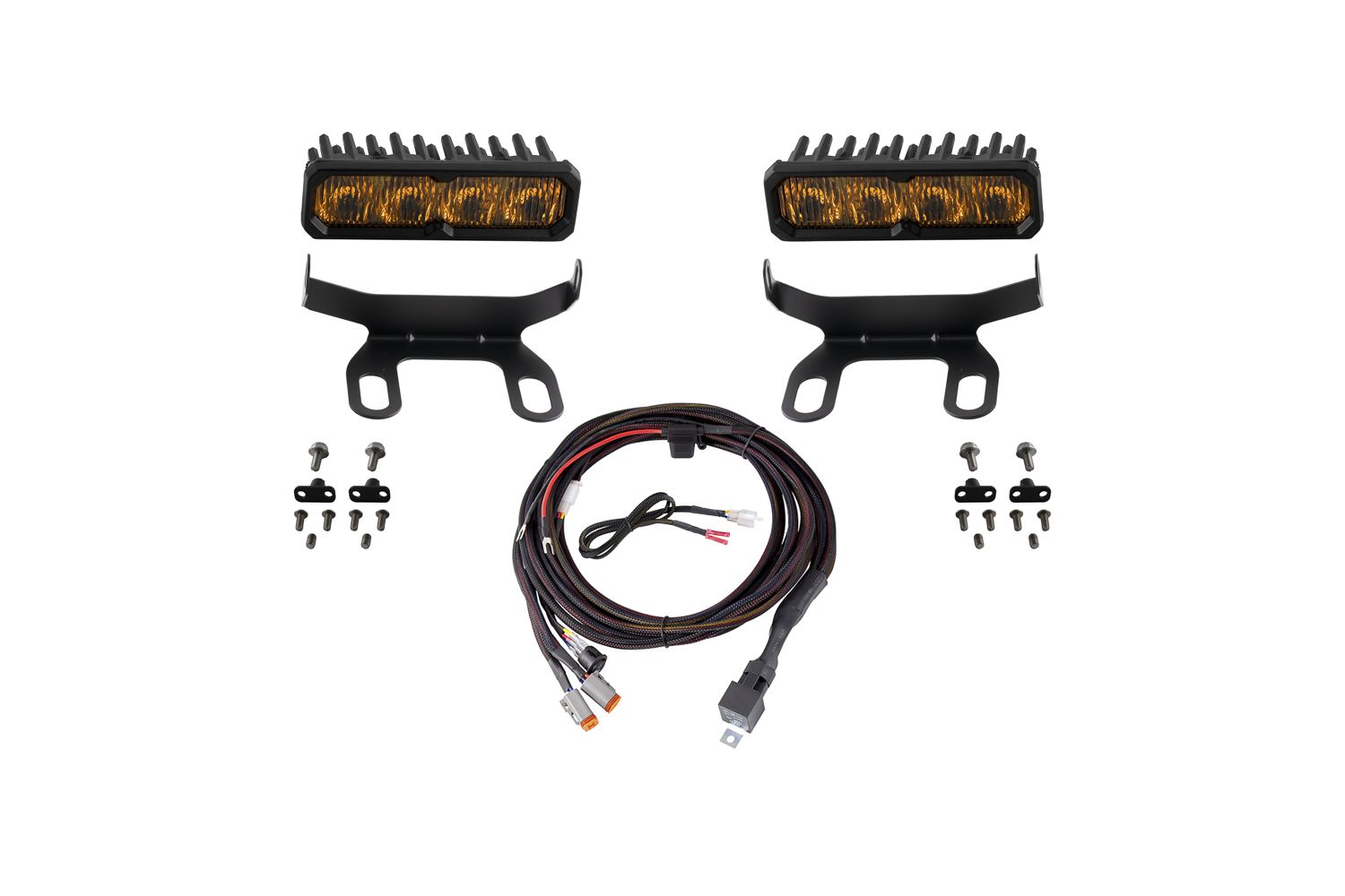 Diode Dynamics 2013-2018 Dodge Ram 1500 2500 3500 Standard SS6 Pro LED Lightbar Kit Yellow Fog DD8608