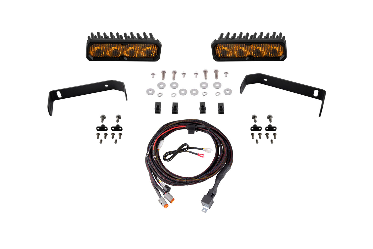Diode Dynamics 2019-2021 Ford Ranger SS6 Pro LED Light Kit Yellow Fog DD8624