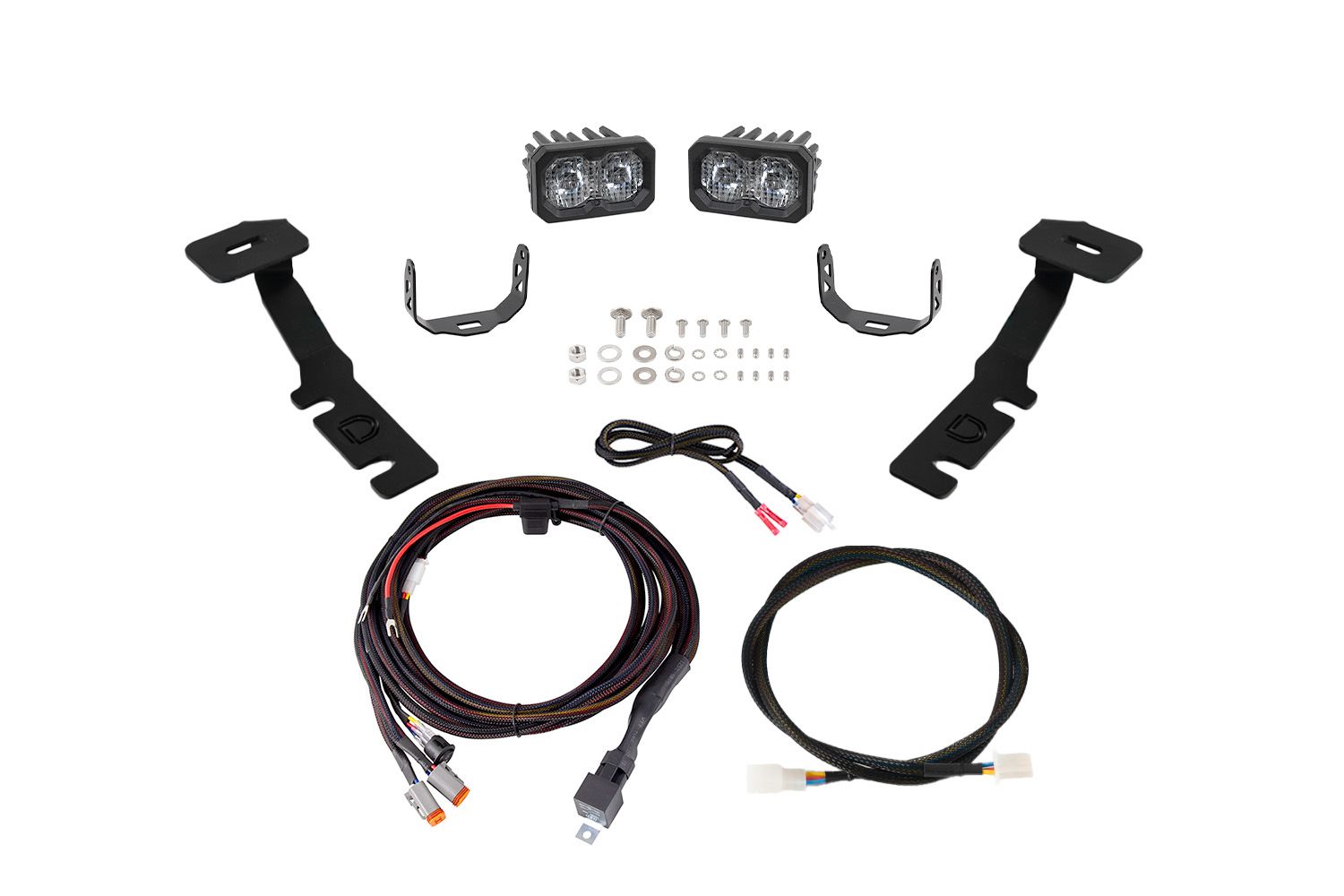 Diode Dynamics 2019-2025 Toyota RAV4 2" C2 2.0 Pro White Combo/Driving Stage Series Backlit LED Ditch Light Kit DD8805