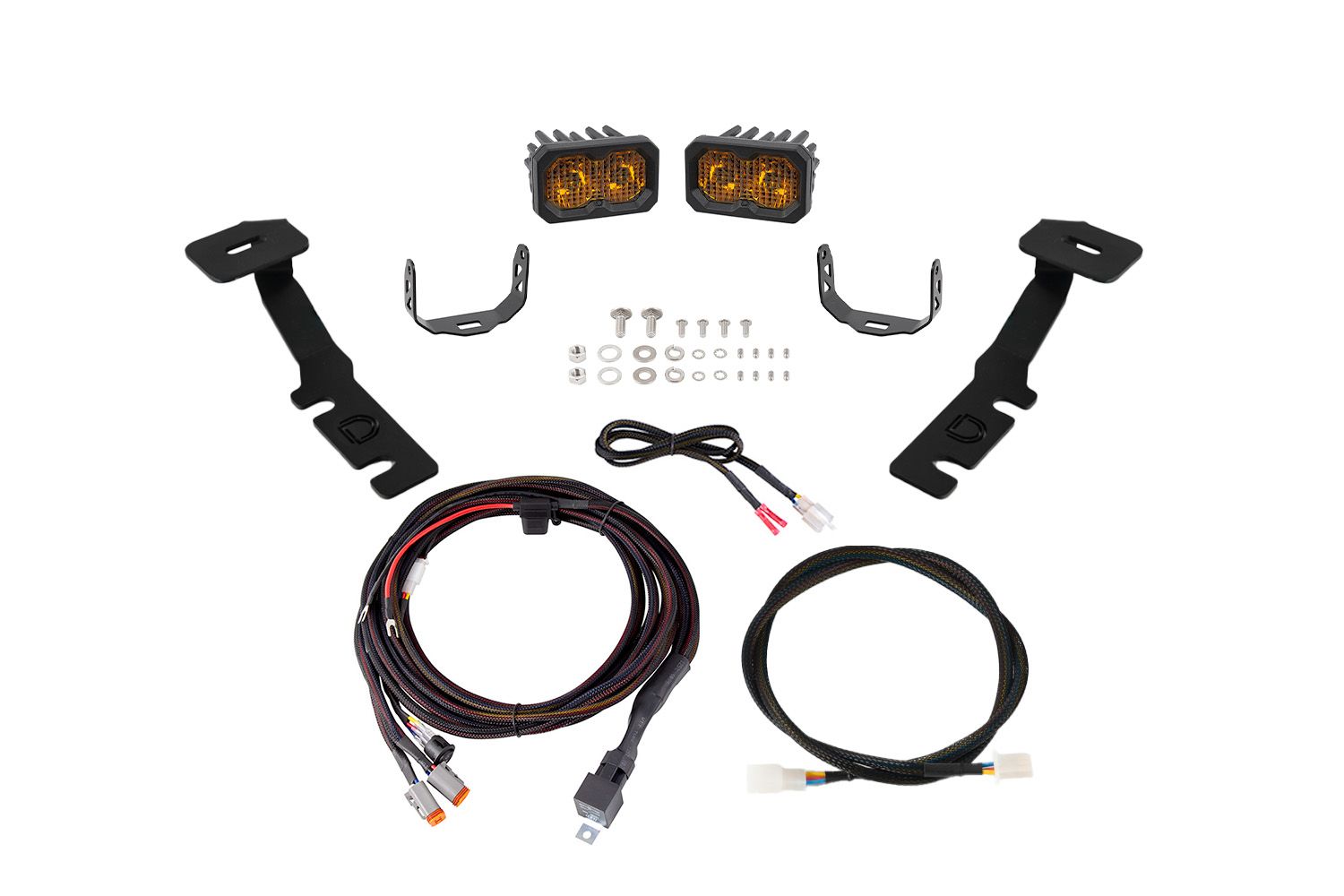 Diode Dynamics 2019-2025 Toyota RAV4 C2 2.0 LED Ditch Light Kit Pro Yellow Combo DD8806