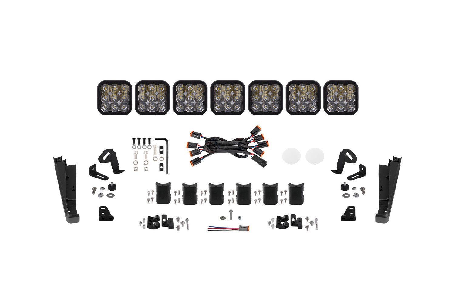 Diode Dynamics Kuat DEK Roof Rack 47" Wide Upgrade Kit 7-Pod SS5 Sport White Driving Light Bar DD8887