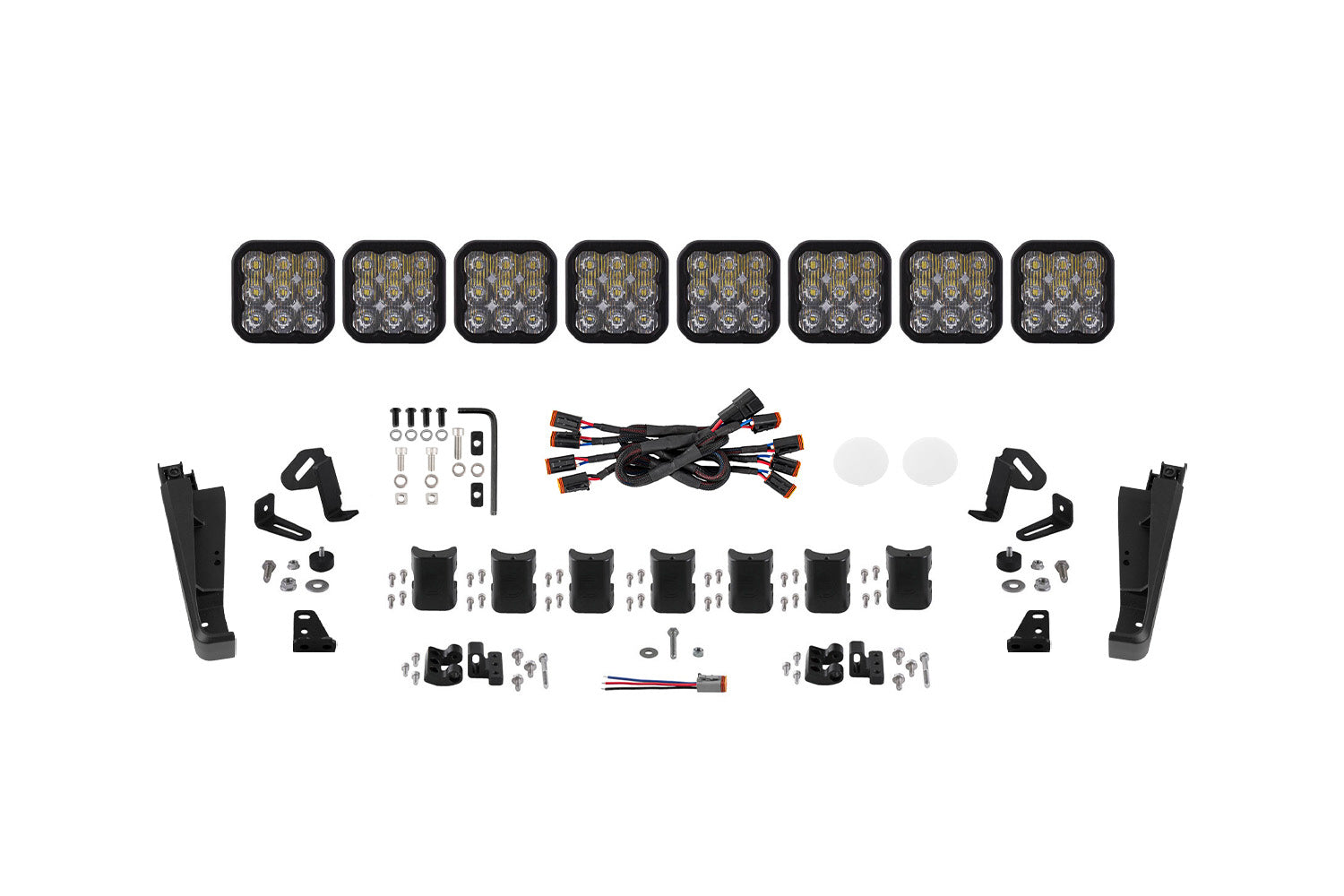 Diode Dynamics Kuat DEK Roof Rack 54" Wide Upgrade Kit 8-Pod SS5 Sport White Driving Light Bar DD8893
