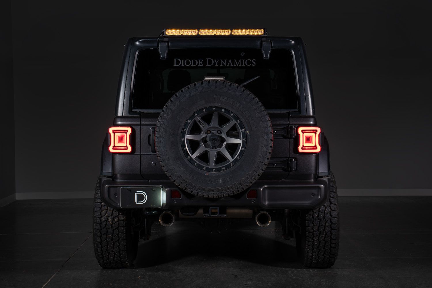 Diode Dynamics 2018-2026 Jeep Wrangler JL Rear Hardtop SS30 Yellow Flood Pro LED Light Bar Bracket Kit DD8994