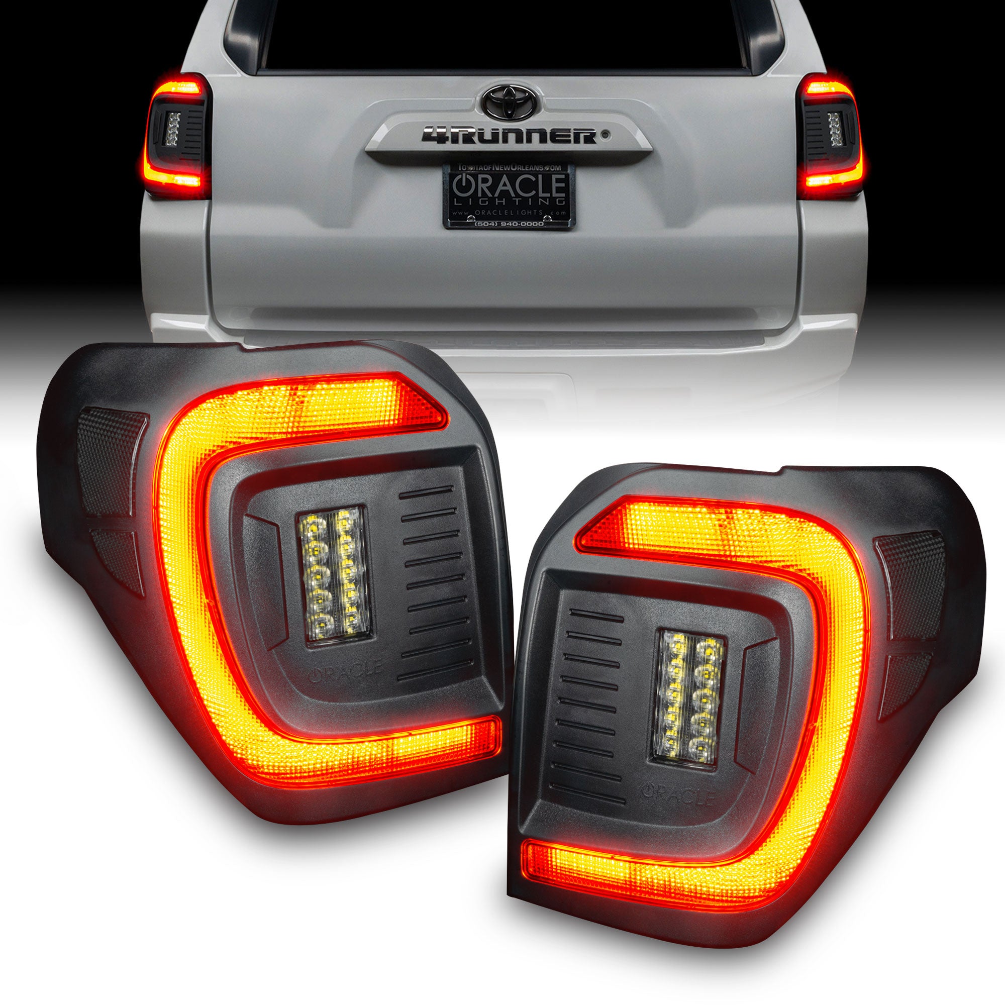 Oracle Lighting 2014-2023 Toyota 4Runner Tinted Lens Black Series Flush Style Lensless LED Tail Lights 5920-504-T