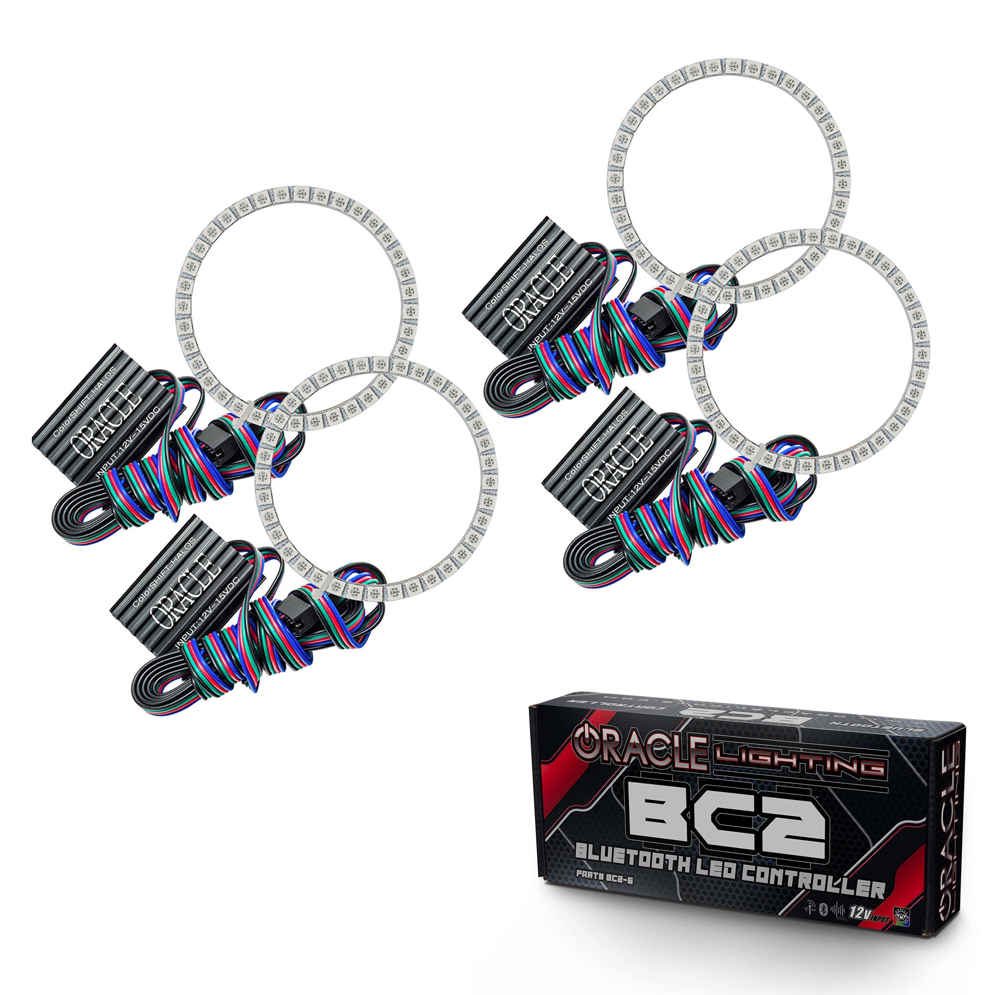 Oracle Lighting 2006-2007 Subaru WRX STi LED Headlight Halo Kit ColorSHIFT With BC2 Controller 2372-335