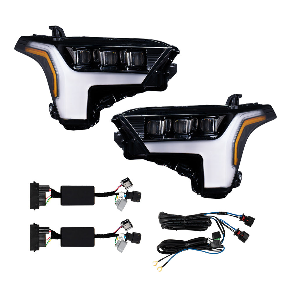 Form Lighting 2022-2026 Toyota Tundra 2023-2026 Toyota Sequoia OEM Lamp Style Projector Sequential LED Projector Headlights Pair FL0111