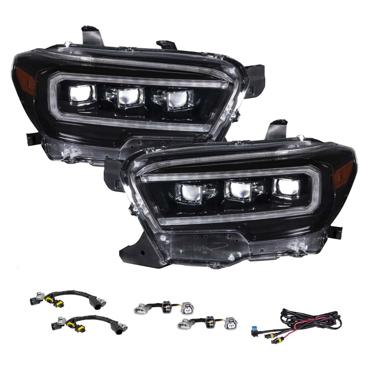 Form Lighting 2016-2023 Toyota Tacoma LED Projector Headlights with Selectable DRL Chrome Pair FL0112