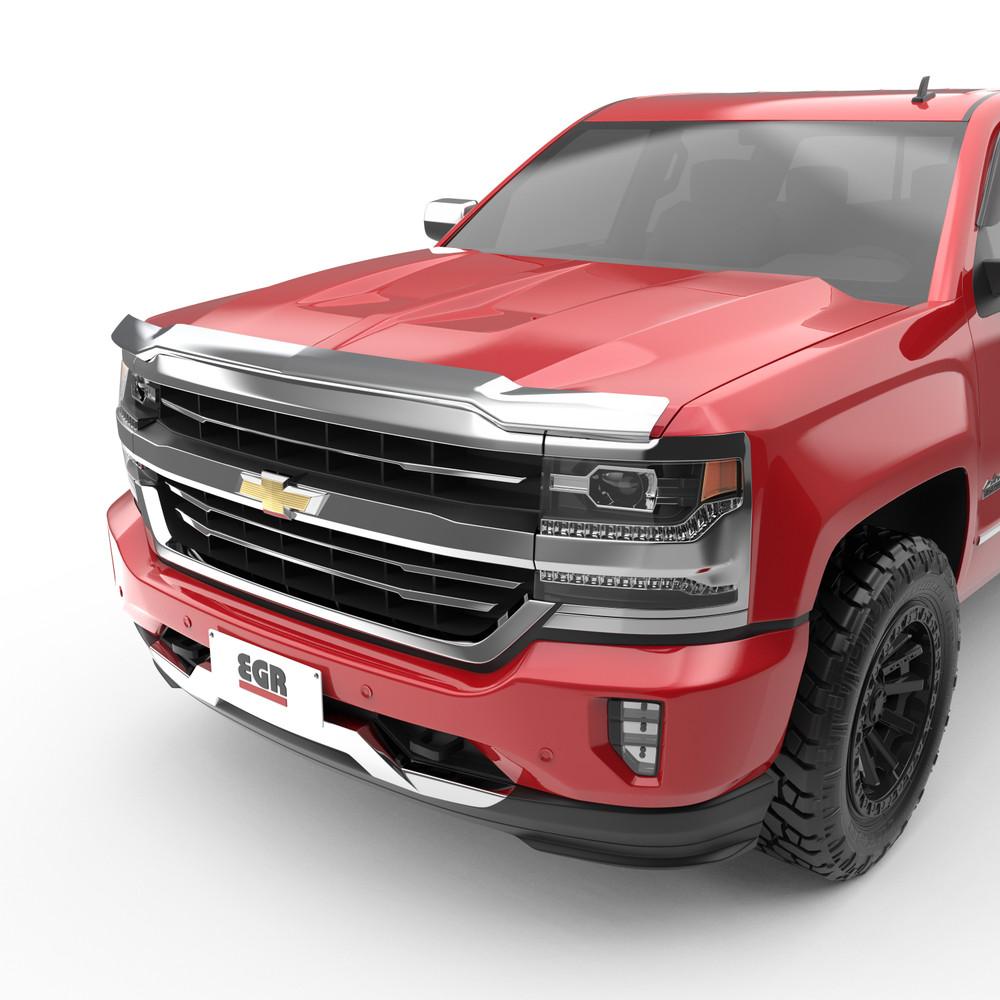 EGR 2014-2015 Chevrolet Silverado 1500 Superguard Hood Guard Chrome Finish 301574