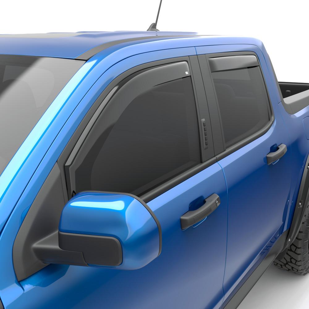 EGR 2022-2024 Ford Maverick Lariat XL XLT In-Channel Window Visors Front & Rear Set Dark Smoke Finish 573591
