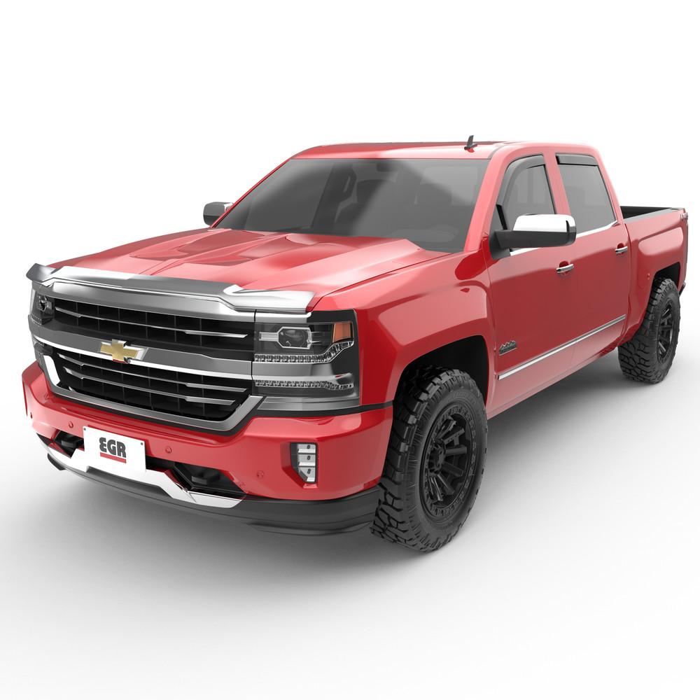 EGR 2014-2015 Chevrolet Silverado 1500 Superguard Hood Guard Chrome Finish 301574