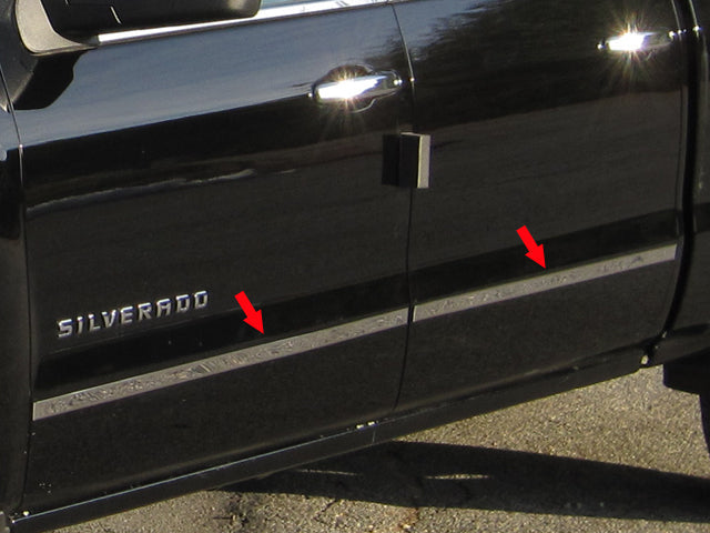 QAA 2014-2018 Chevrolet Silverado 4Pc Stainless Steel Body Molding Trim Kit 1.5" Width MI54184