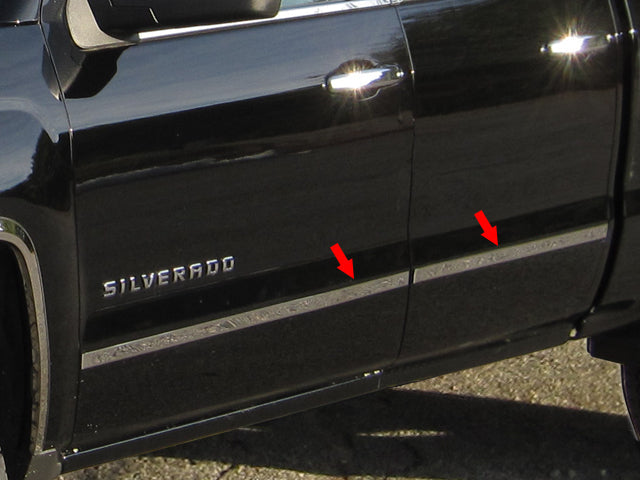 QAA 2014-2019 Chevrolet Silverado 4Pc Stainless Steel Body Molding Trim Kit 1.5" Width MI54185