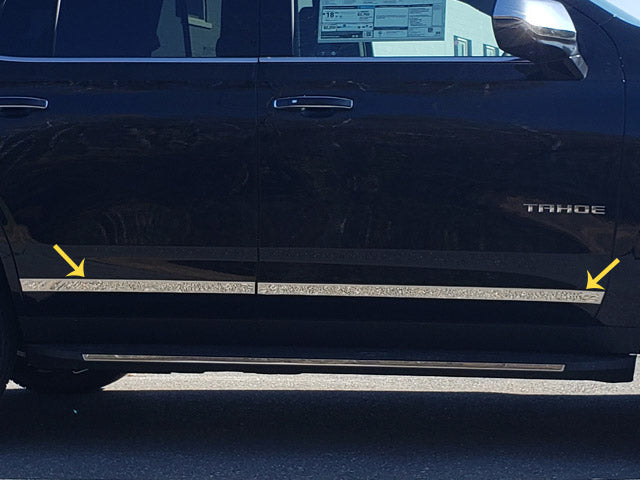 QAA 2021-2024 Chevrolet Tahoe 4Pc Stainless Steel Body Molding Insert Trim Kit 1.75"-1.9" Tapered Width MI61190