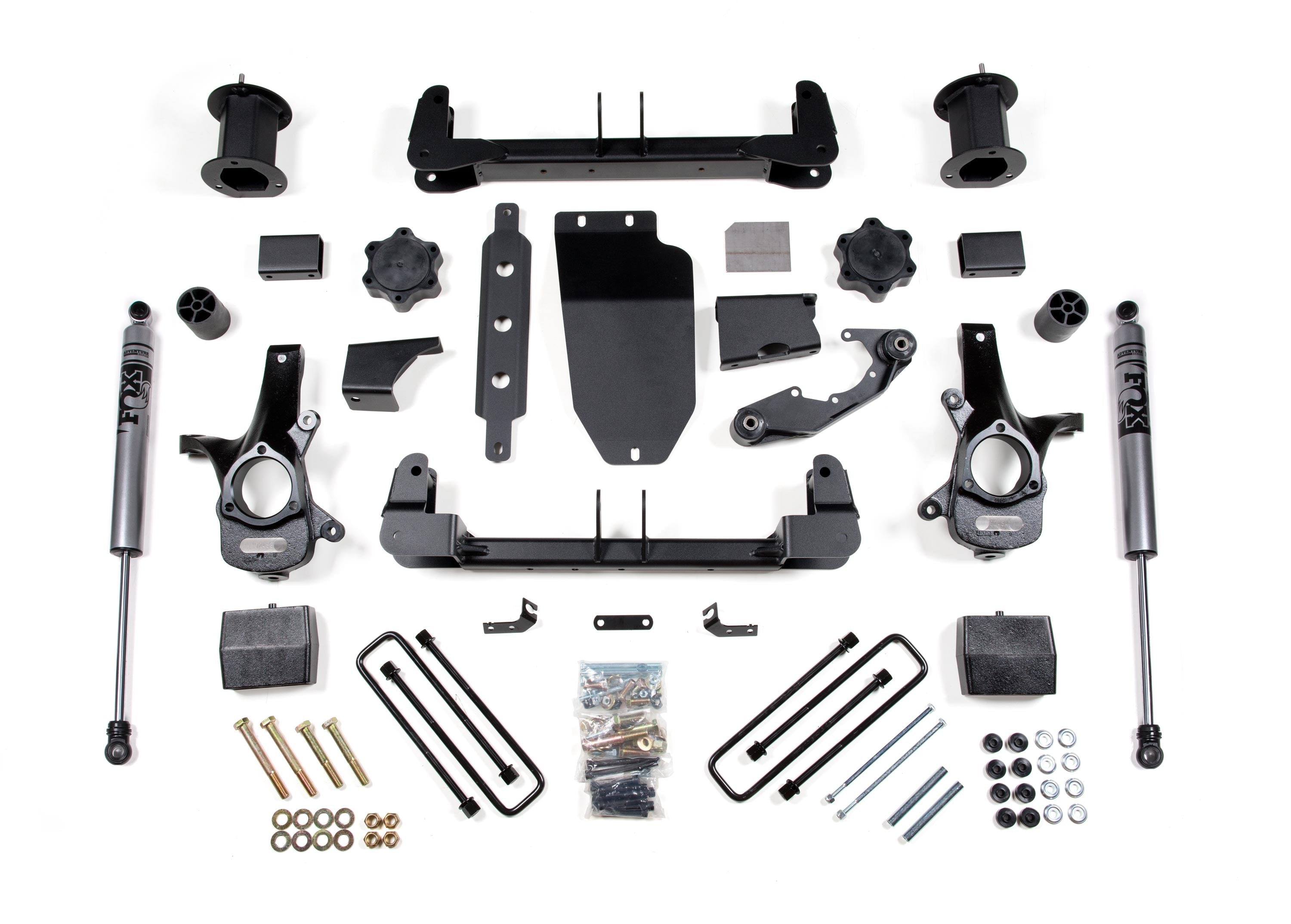 Zoneoffroad 2014-2018 Chevrolet Silverado 1500 GMC Sierra 1500 4WD Cast Steel Strut Spacer Fox Adventure Shocks Series 6.5 Inch Lift Kit ZONC25F