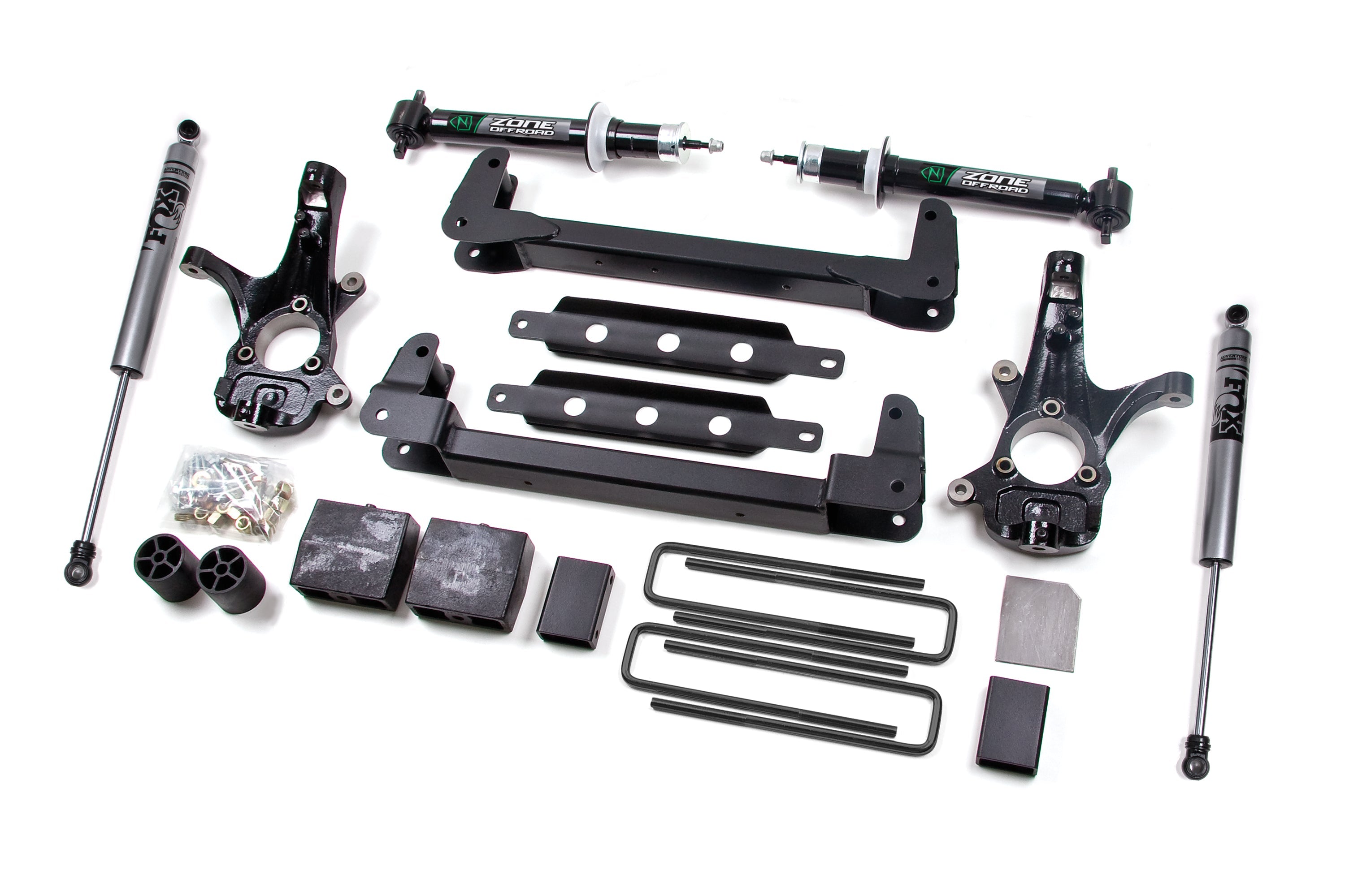 Zone OffRoad 2007-2013 Chevrolet Silverado GMC Sierra 1500 Pickup 2WD Gas 6.5in Adventure Series Fox Shocks ZONC2F