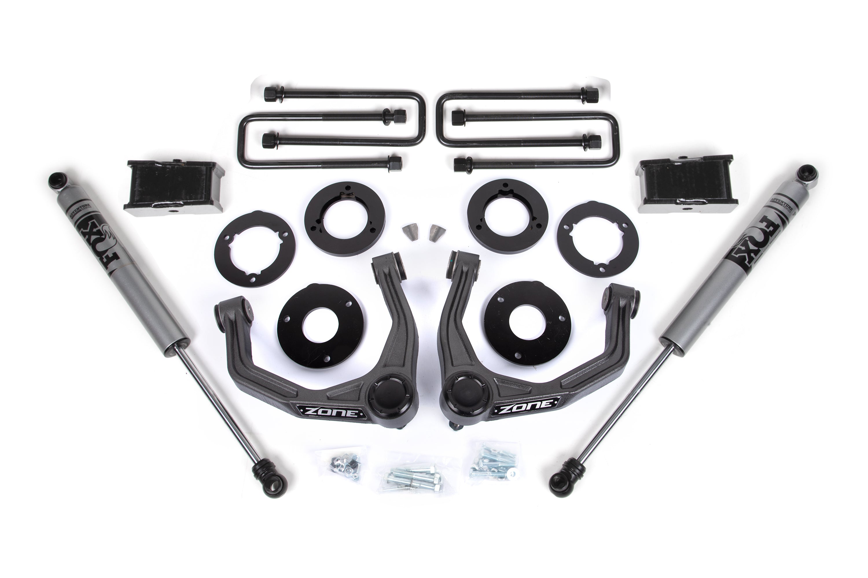 Zoneoffroad 2019-2025 Chevrolet Silverado GMC Sierra 1500 AT4 & Trail Boss FOX Adventure Series 1.75" Lift Kit ZONC74F