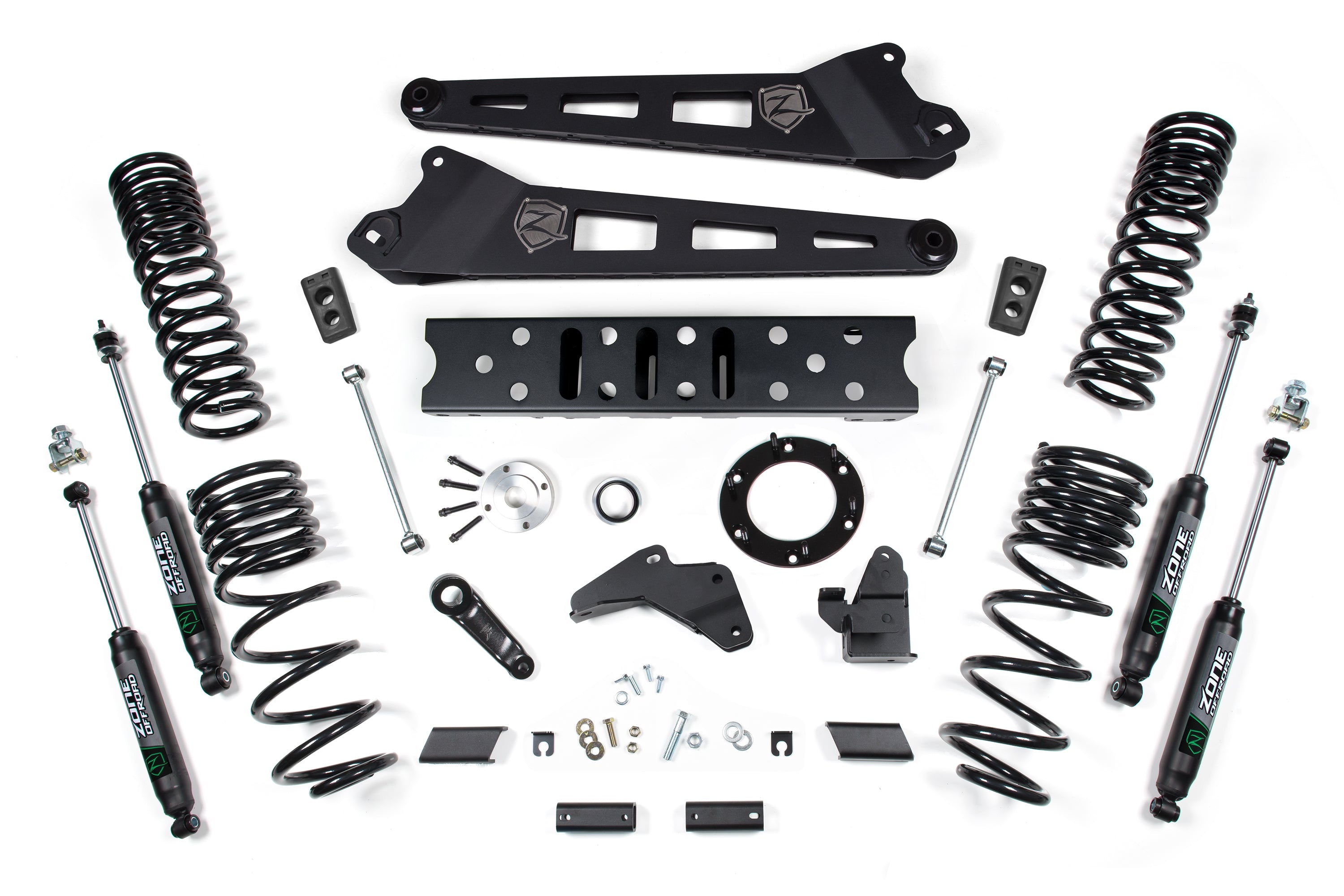 Zoneoffroad 2019-2025 Dodge Ram 2500 4WD Gas Nitro Shocks Series 5.5 Inch Lift Kit With Radius Arm ZOND124N