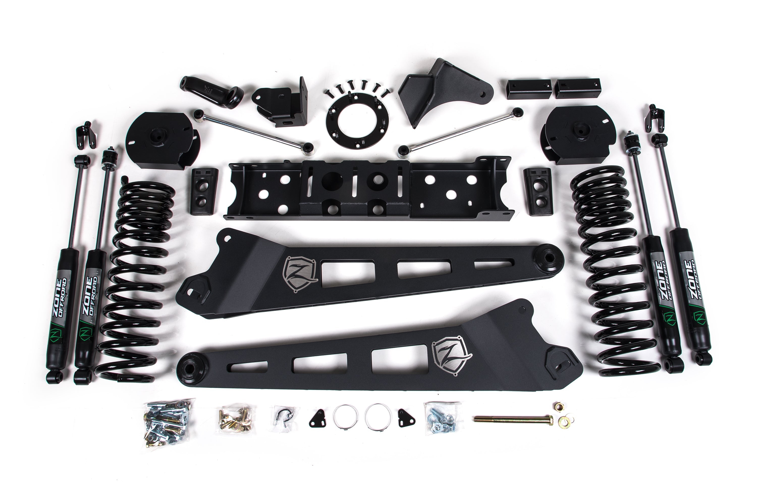Zoneoffroad 2019-2025 Dodge Ram 2500 4WD Gas Nitro Shocks Series 4 Inch Lift Kit With Radius Arm ZOND79N