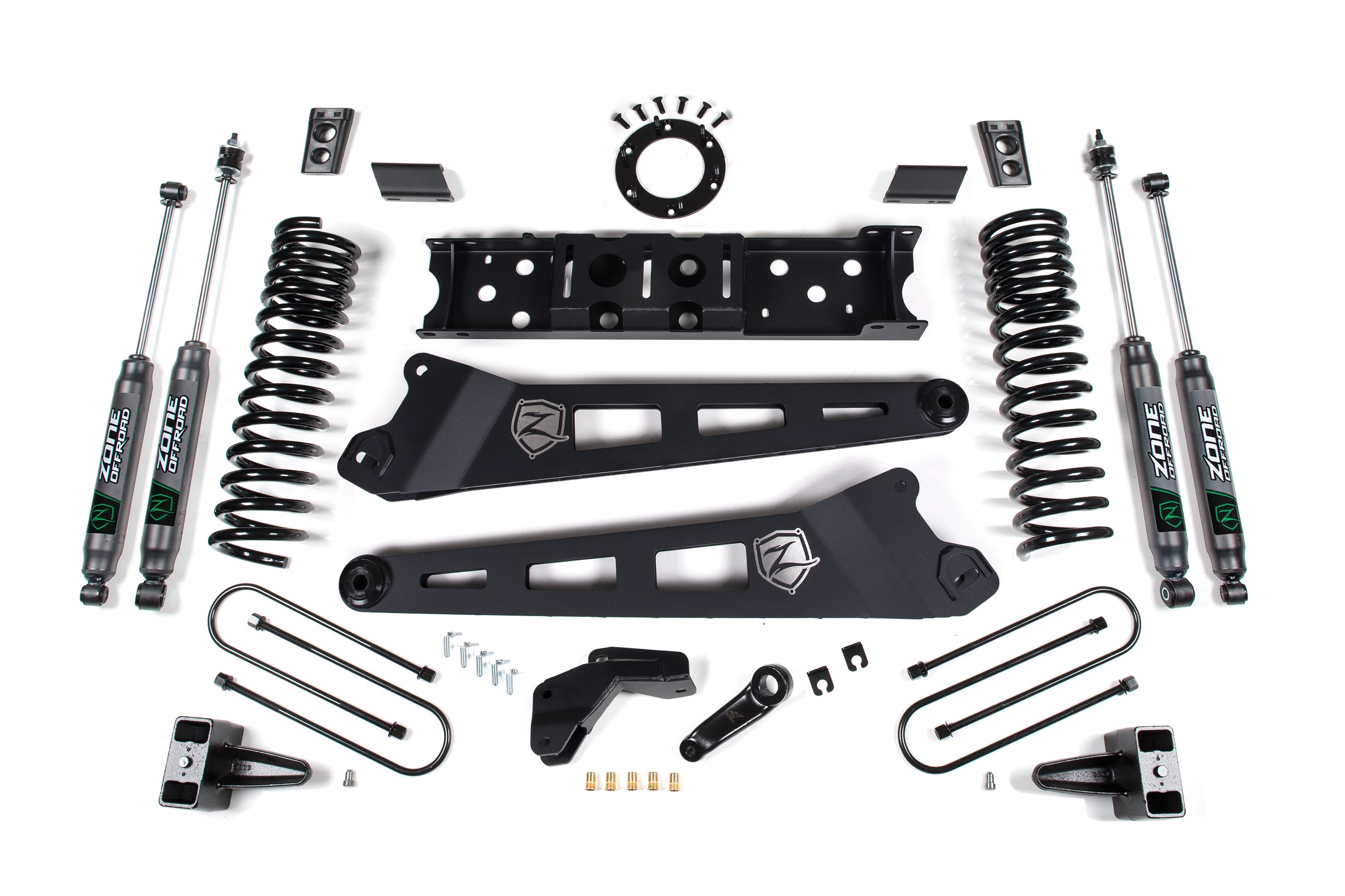 Zoneoffroad 2019-2024 Dodge Ram 3500 4WD Diesel 2 Inch Block Kit Without Overload 6 Bolt 4.5 Inch Lift Kit With Radius Arm Nitro Shocks ZOND82N