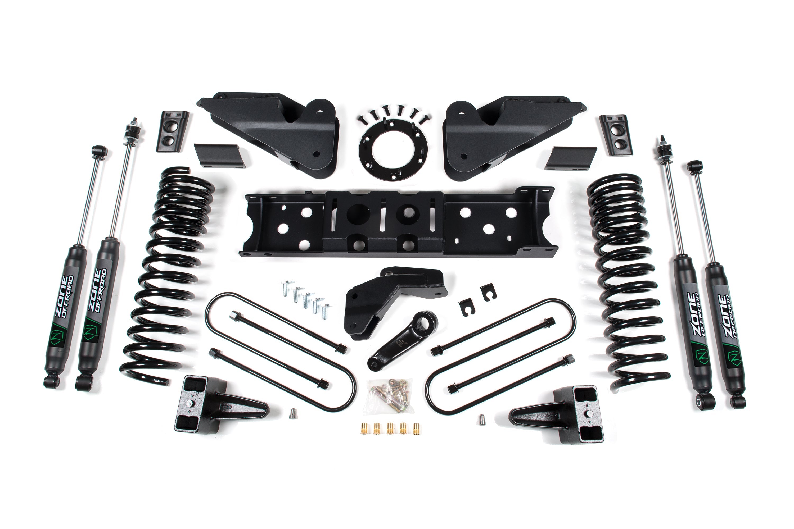Zoneoffroad 2019-2024 Dodge Ram 3500 4WD Gas Nitro Shocks Series 5In Block Kit Without Overload 5.5 Inch Lift Kit ZOND119N