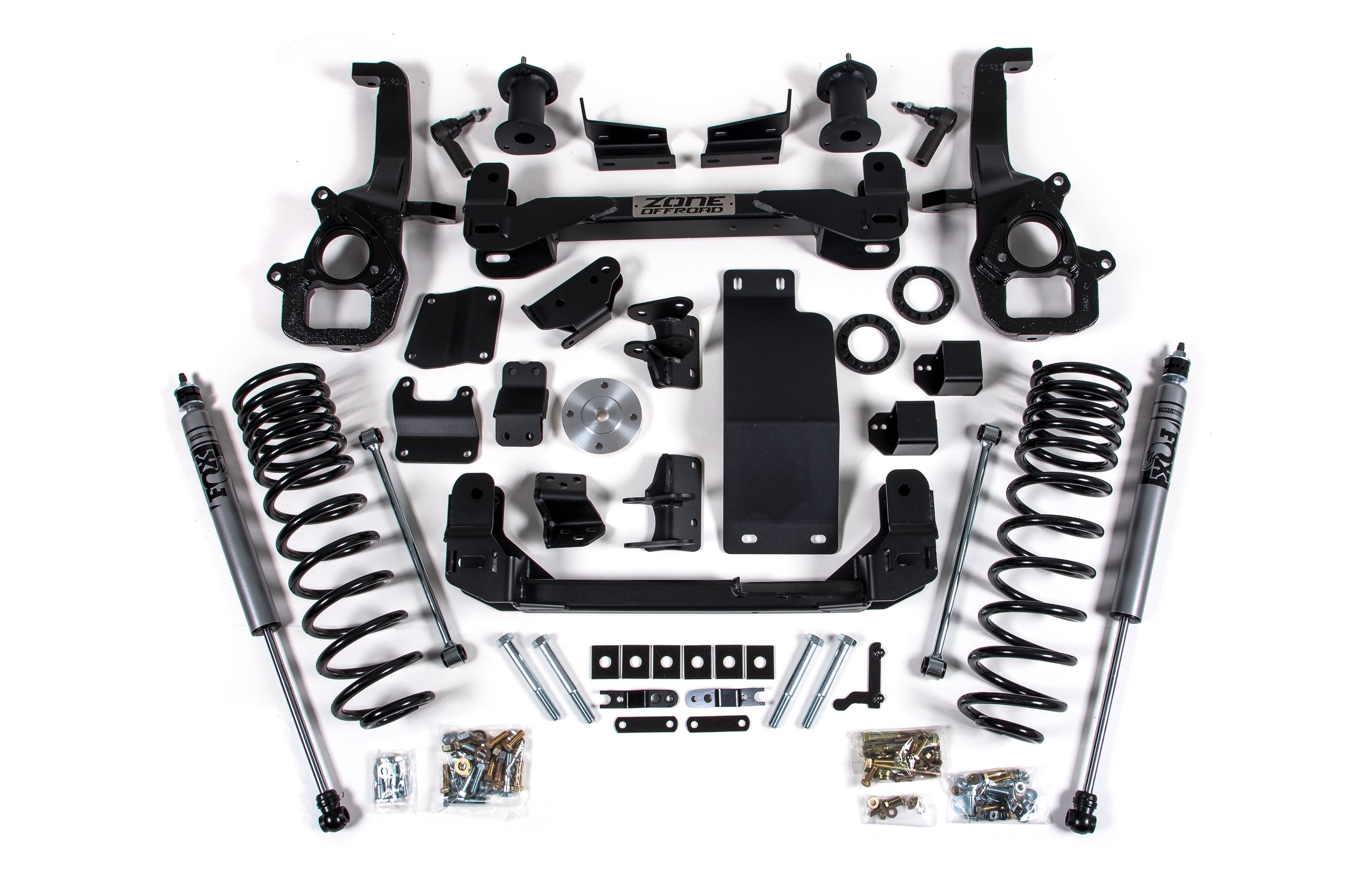 Zoneoffroad 2019-2024 Dodge Ram 1500 Rebel Off Road 4WD 5 Inch Coil Springs FOX Adventure Series Strut Spacer 4" Lift Kit ZOND146F