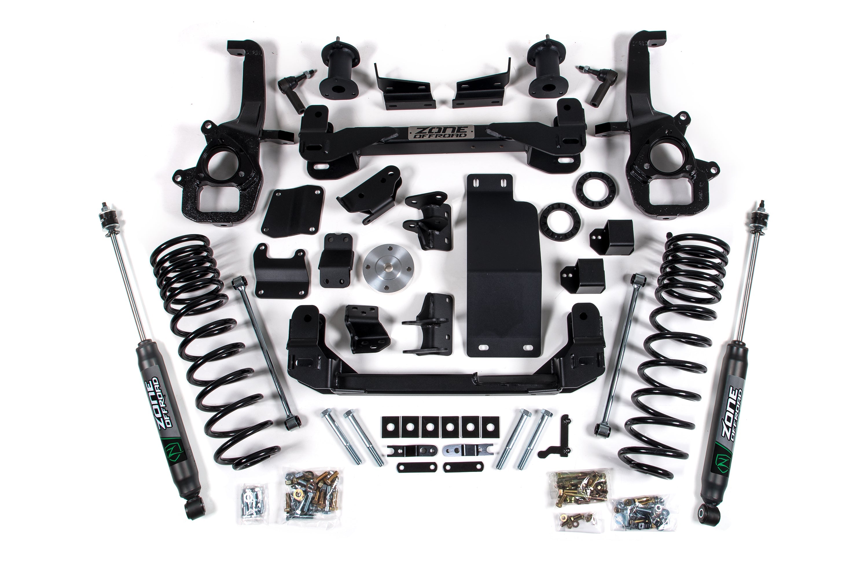 Zoneoffroad 2019-2024 Dodge Ram 1500 Rebel Off Road 4WD 5in Coil Spring Strut Spacer Nitro Shocks Series 4 Inch Lift Kit ZOND146N