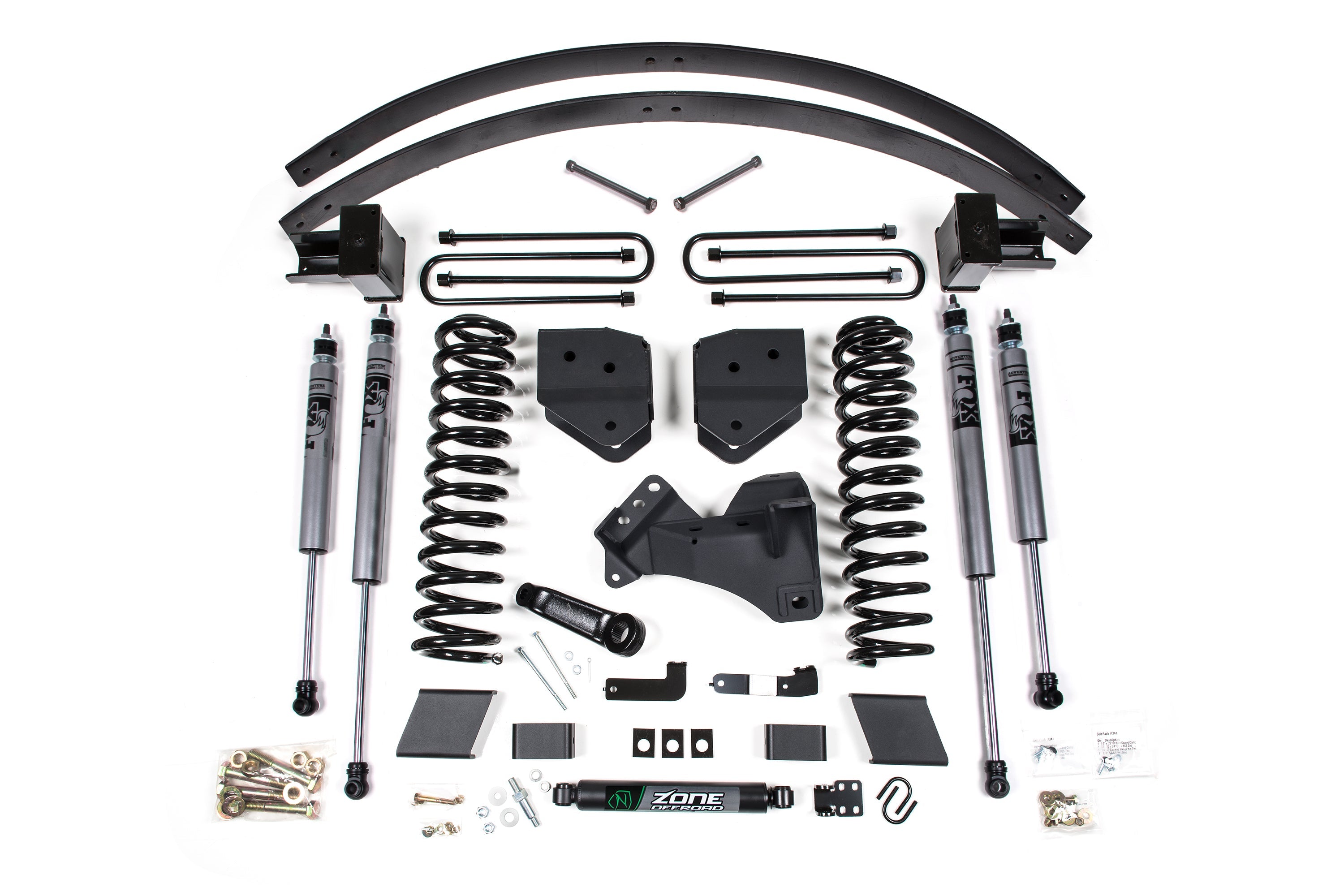 Zoneoffroad 2017-2019 Ford F250 F350 Super Duty 4WD Gas 6 Inch Lift Kit Block Kit Without Factory Overload Fox Shocks Adventure Series ZONF112F