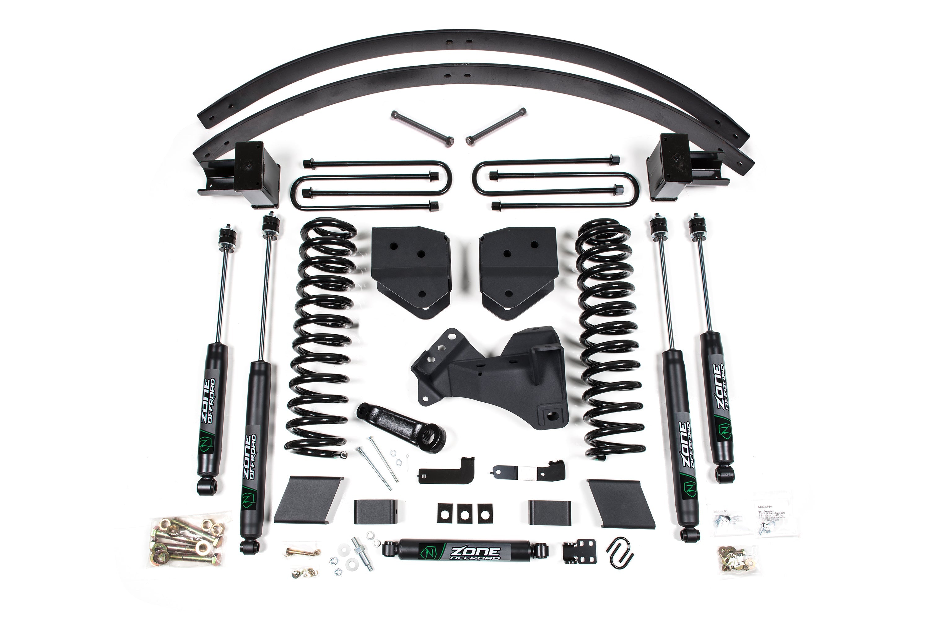 Zoneoffroad 2017-2019 Ford F250 F350 Super Duty 4WD Gas 6 Inch Lift Kit Block Kit With Factory Overload Nitro Shocks ZONF113N
