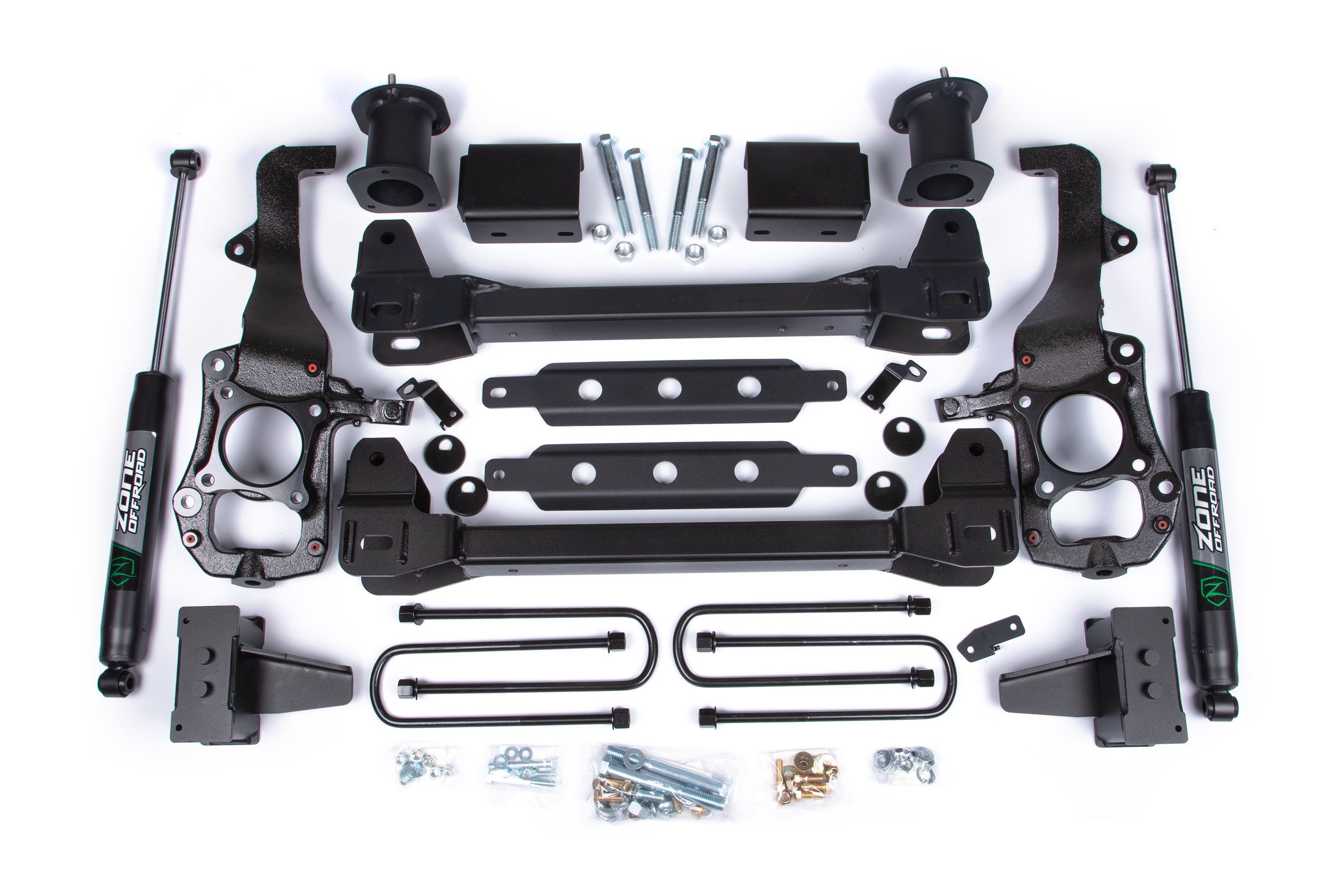 Zoneoffroad 2021-2025 Ford F150 2WD 4In Block Kit Strut Spacer Nitro Shocks Series 6 Inch Lift Kit ZONF121N