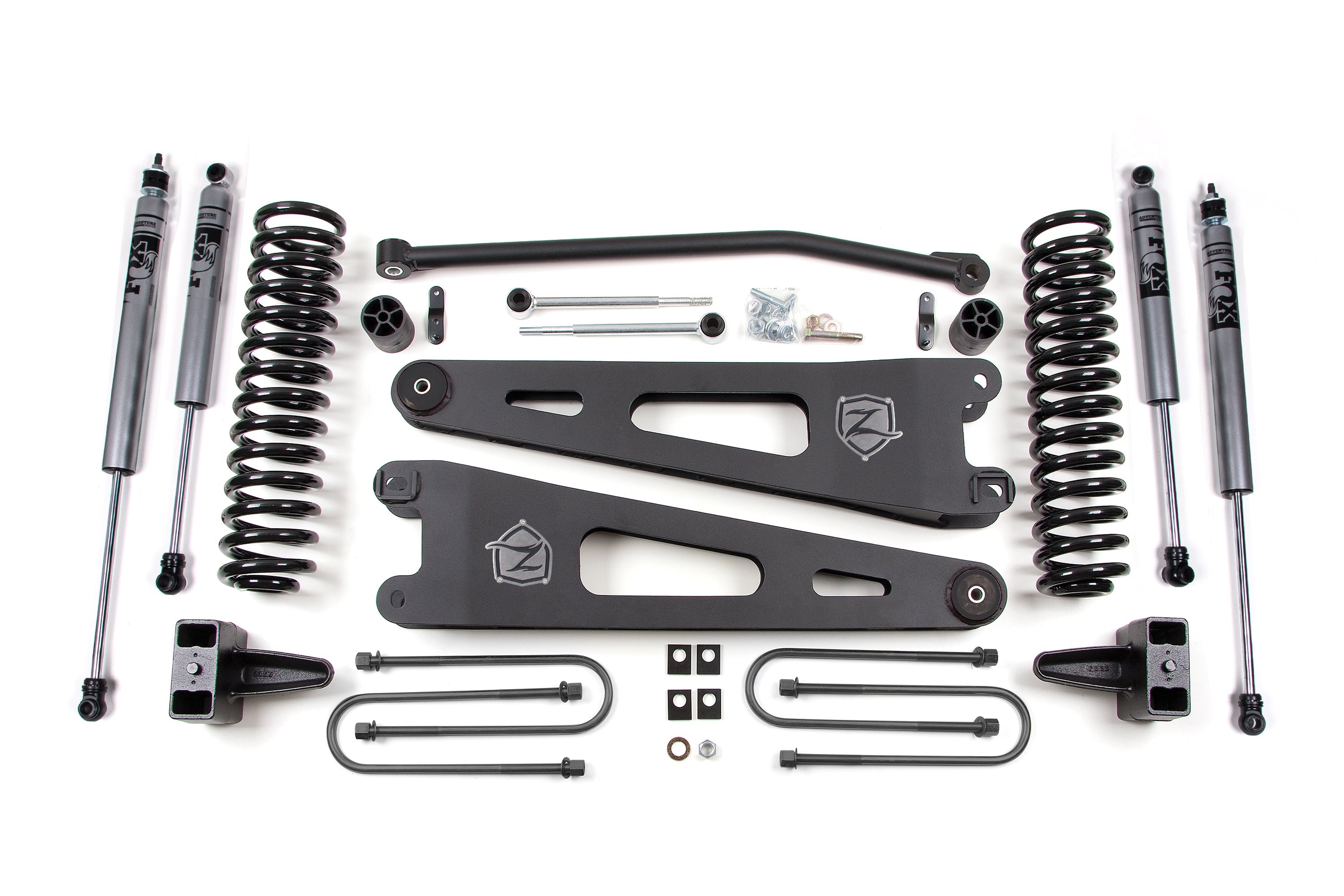 Zoneoffroad 2005-2007 Ford F250 F350 Super Duty 4WD Diesel FOX Shock 2.0 Adventure Series 4" Lift Kit With Radius Arm ZONF21F