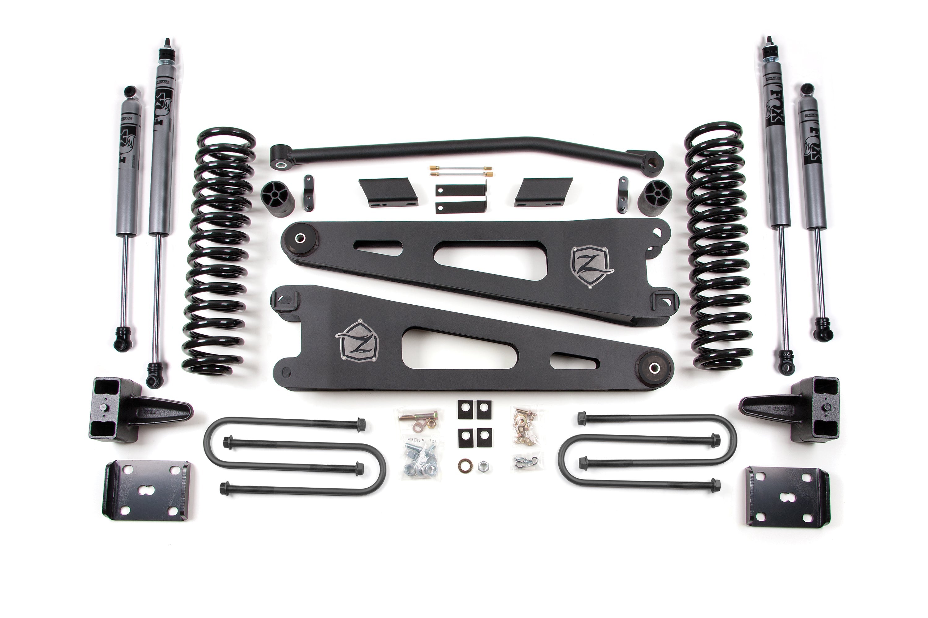 Zoneoffroad 2011-2016 Ford F-250 F-350 Super Duty 4wd Diesel 4" Lift Kit Fox 2.0 Adventure Series With Radius Arm Block Kit & Factory Overload ZONF27F