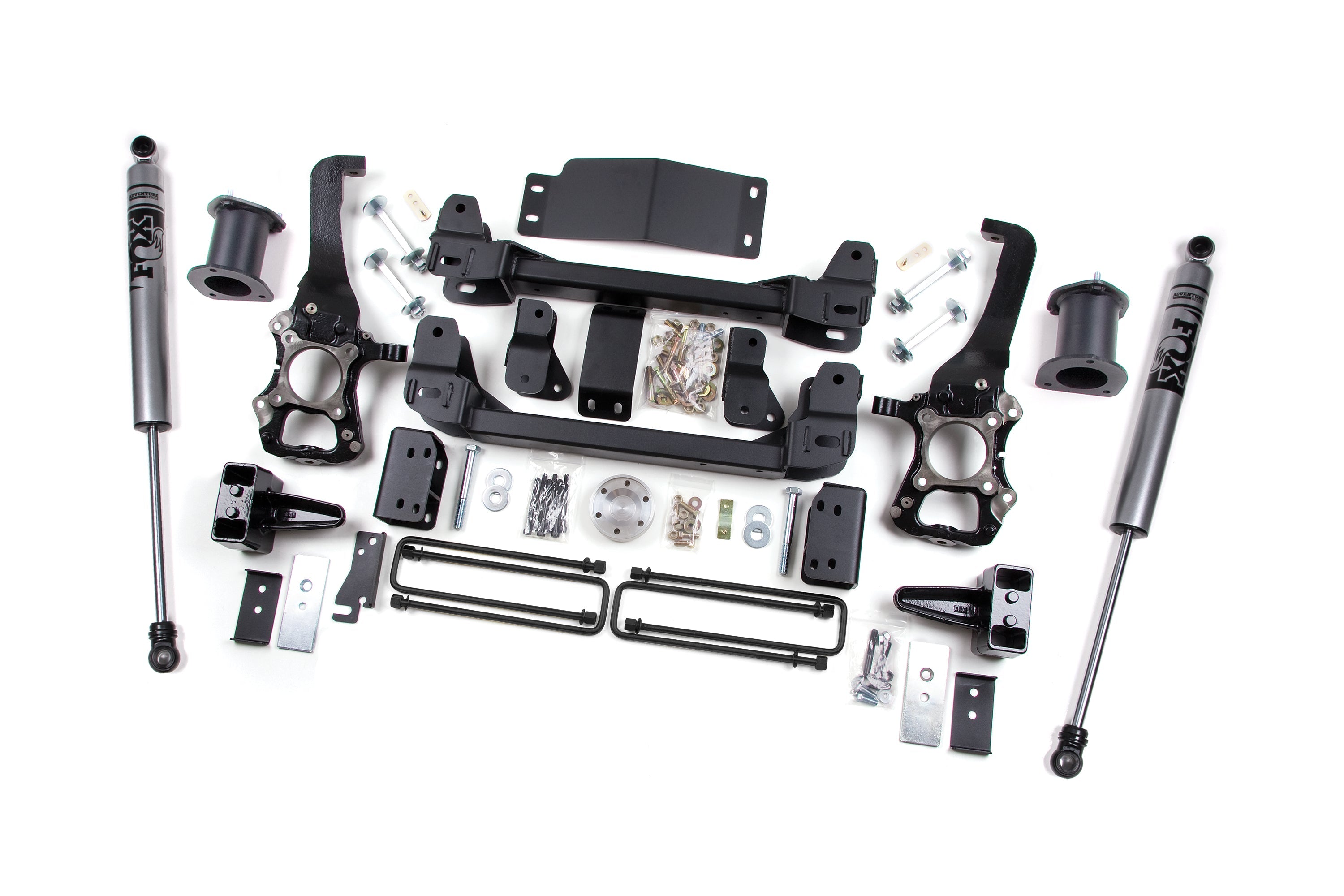 Zoneoffroad 2014 Ford F150 4WD 4 In Block Kit FOX Shocks Adventure Series 6" Lift Kit ZONF81F