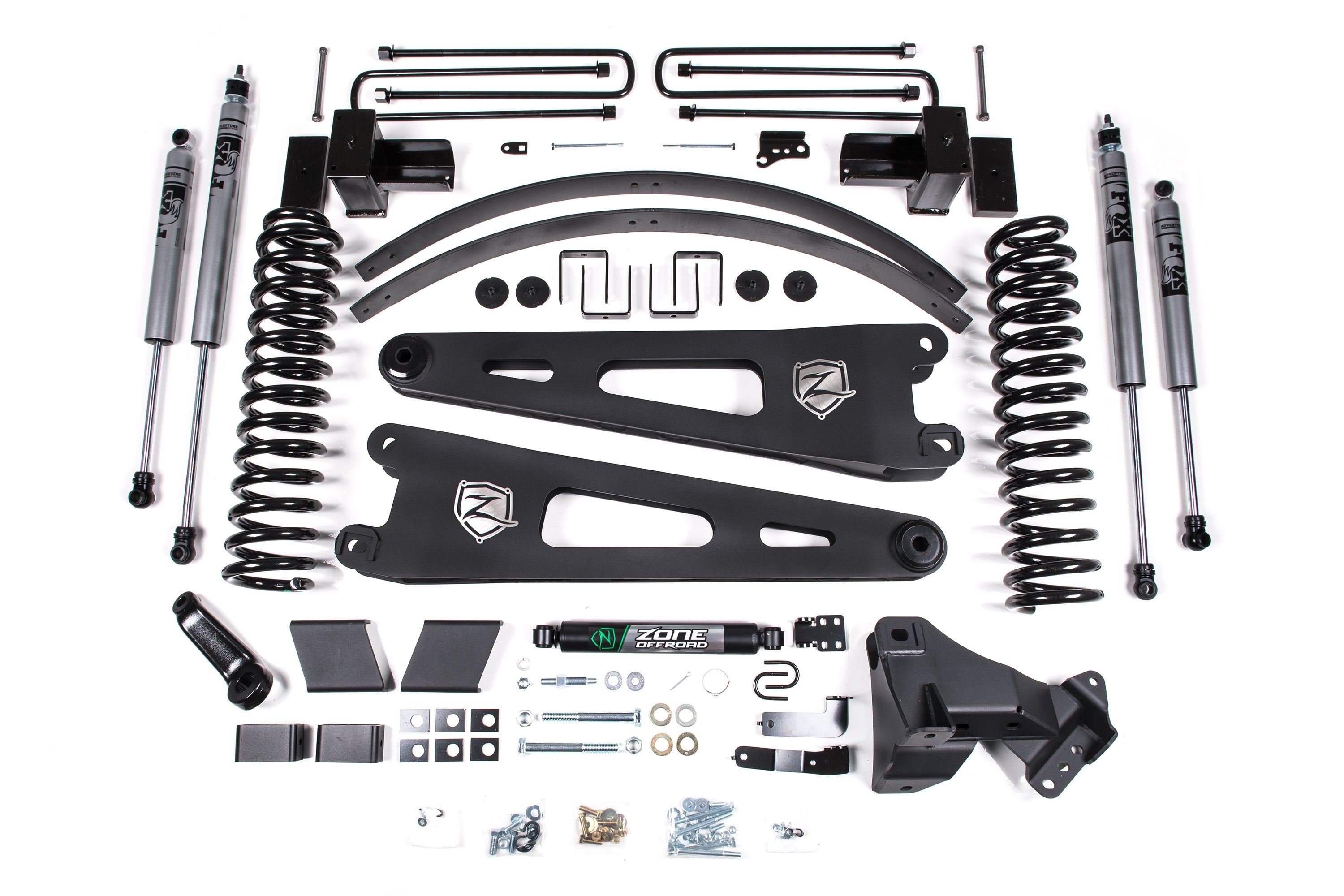ZoneOffRoad 2017-2019 Ford F250 F350 Super Duty 6" 4WD Diesel Block Kit Without Factory Overload Fox Shock 2.0 Adventure Series Lift Kit ZONF51F