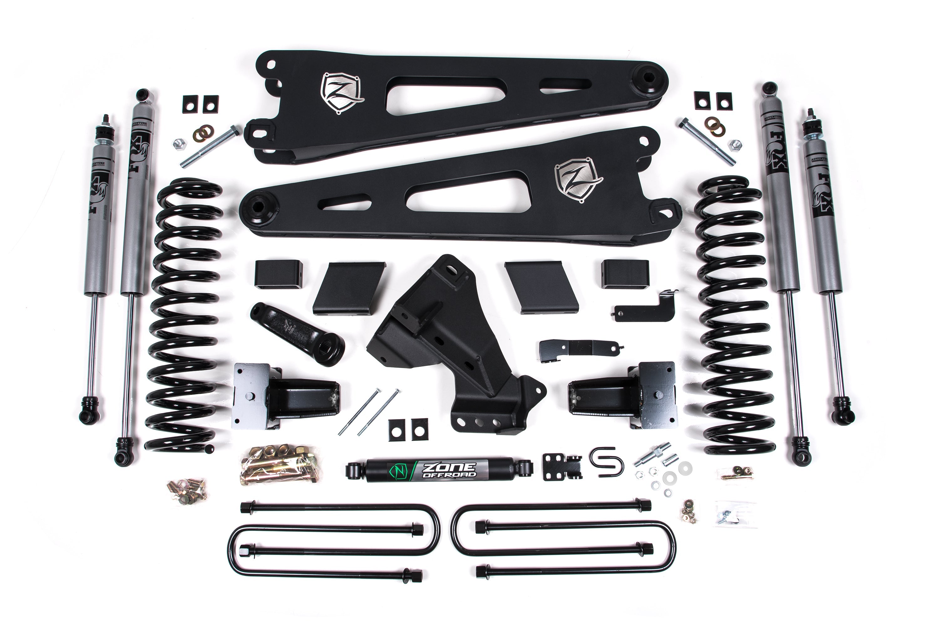 Zoneoffroad 2020-2022 Ford F250 F350 Super Duty 4WD Gas FOX 2.0 Adventure Series 7" Lift Kit With Radius Arm ZONF65F