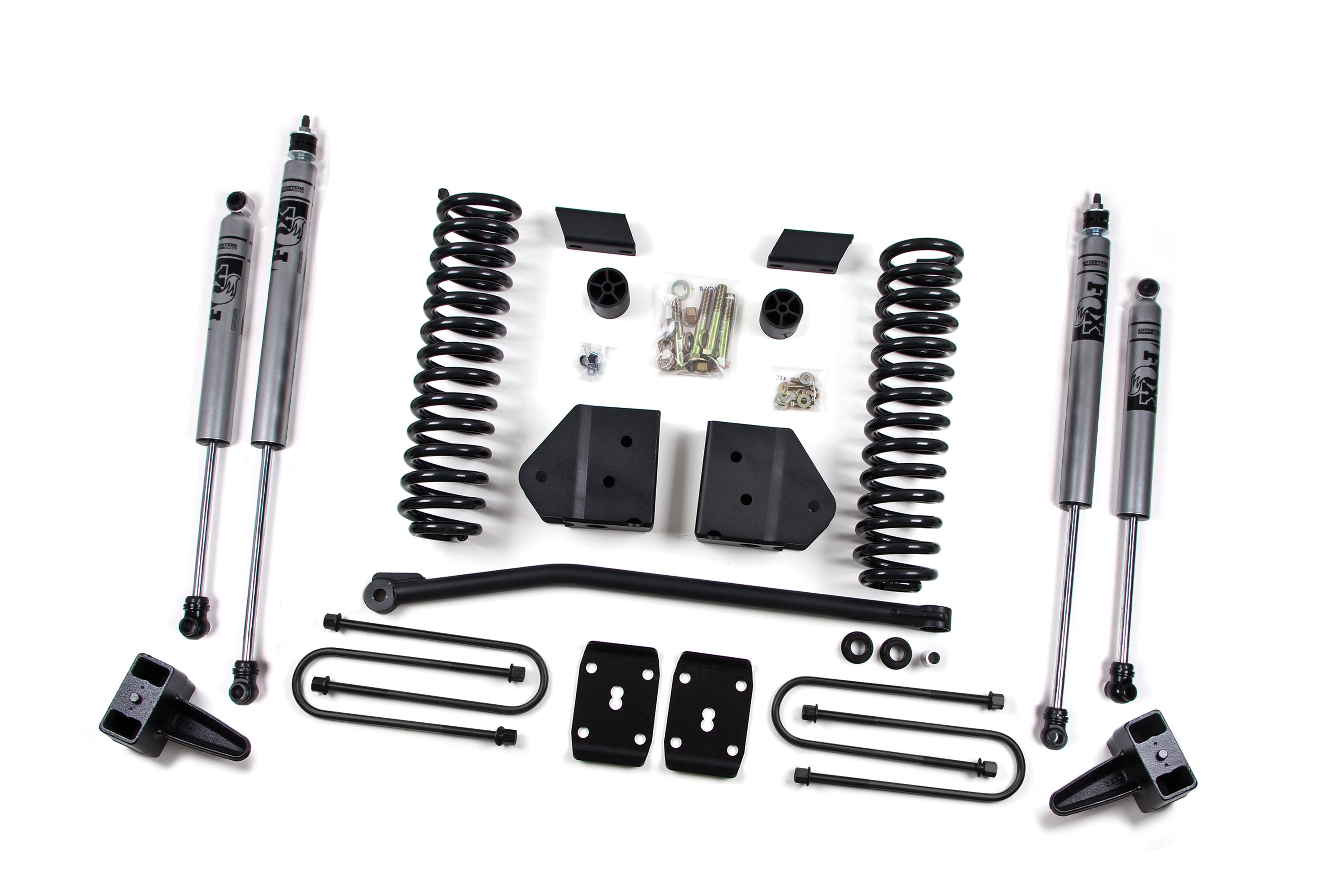 Zoneoffroad 2011-2016 Ford F250 F350 Super Duty 4WD Gas Rear Lift Block Kit With Factory Overload FOX Shock 2.0 Adventure Series 4" Lift Kit ZONF19F