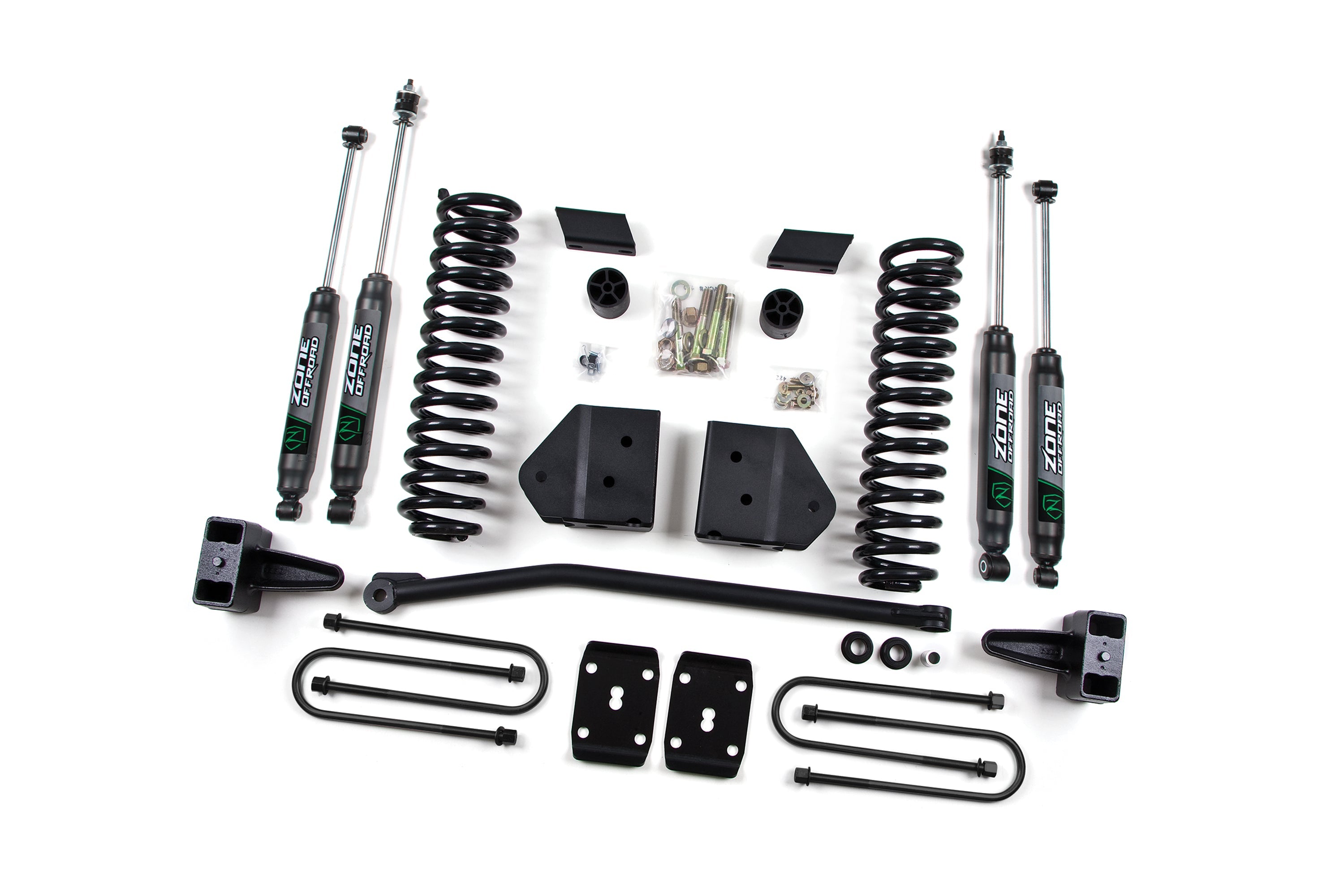 Zoneoffroad 2011-2016 Ford F250 F350 Super Duty 4WD Gas 4 Inch Lift Kit Block Kit With Factory Overload Nitro Shocks ZONF19N